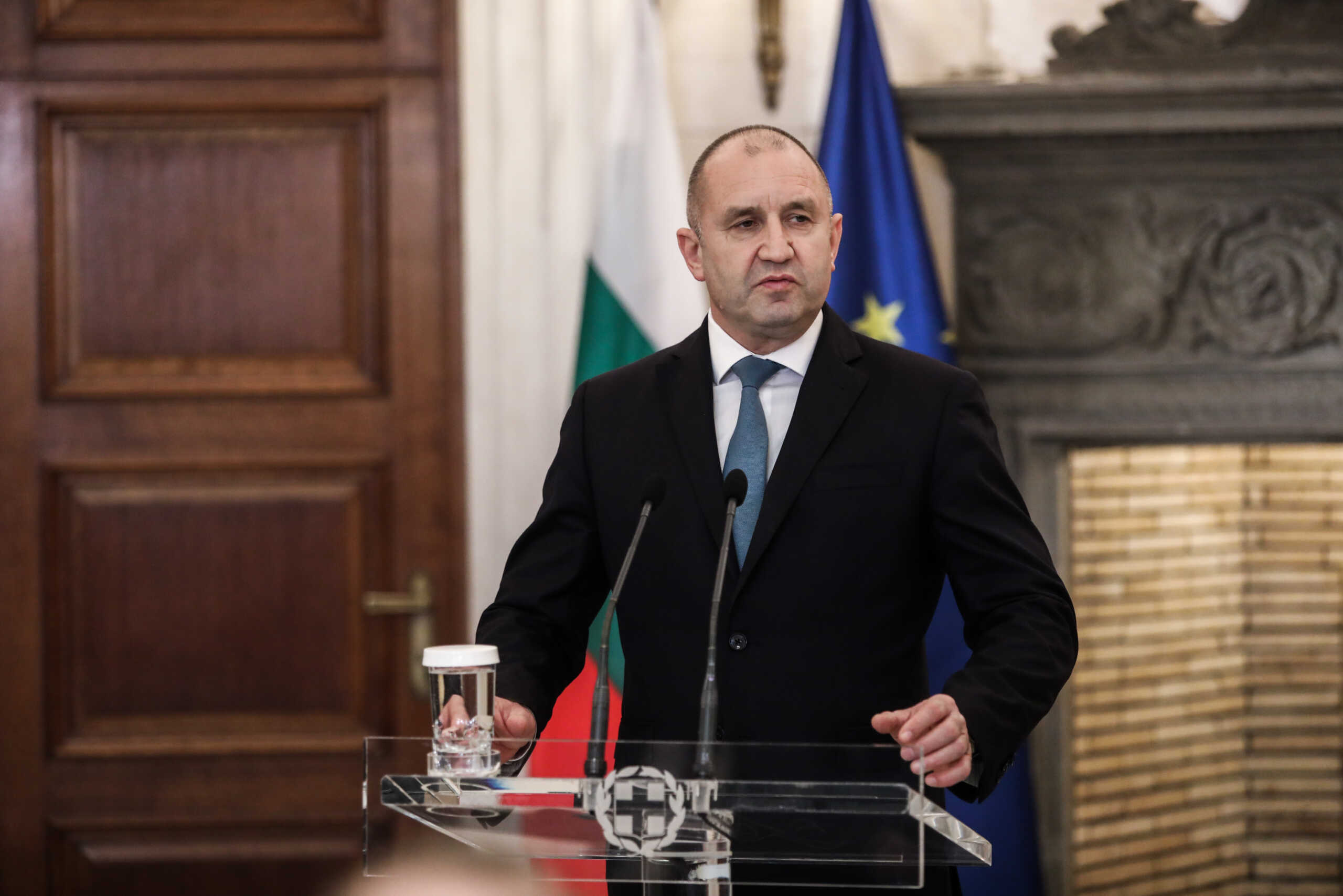 Συνάντηση του Πρωθυπουργού Κυριάκου Μητσοτάκη με τον Πρόεδρο της Δημοκρατίας της Βουλγαρίας, Rumen Radev, στο Μέγαρο Μαξίμου, Πέμπτη 16 Φεβρουαρίου 2023.
(ΓΙΑΝΝΗΣ ΠΑΝΑΓΟΠΟΥΛΟΣ