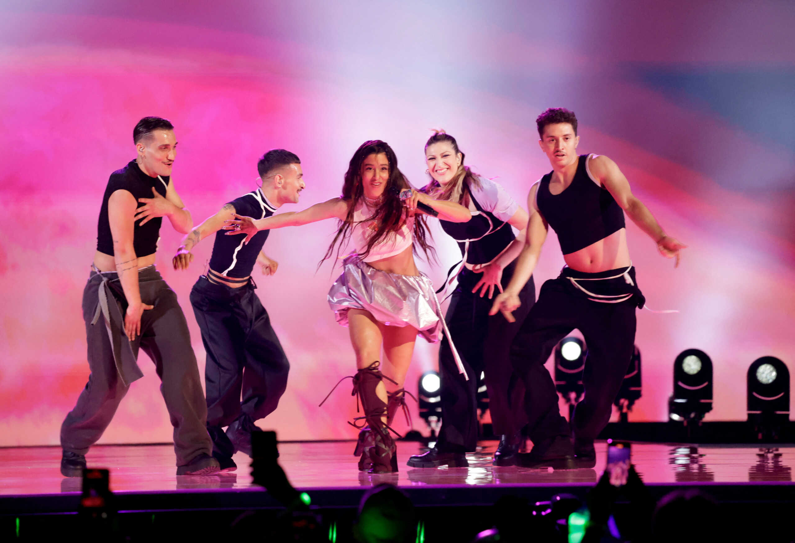 Marina Satti representing Greece performs on stage during the rehearsal of the second semi-final of the 2024 Eurovision Song Contest, in Malmo, Sweden, May 8, 2024. REUTERS