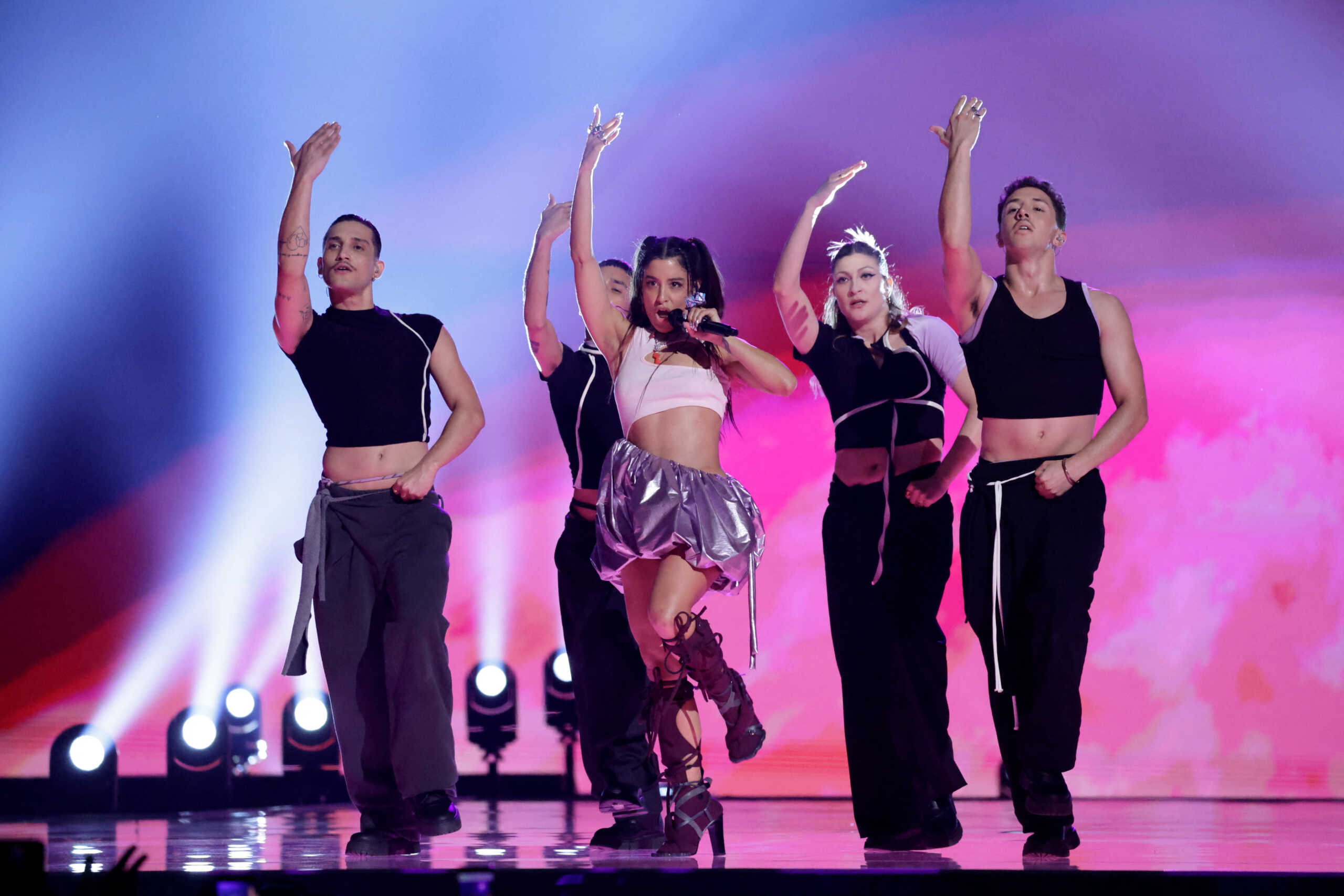 Marina Satti representing Greece performs on stage during the second semi-final of the 2024 Eurovision Song Contest, in Malmo, Sweden, May 9, 2024. REUTERS