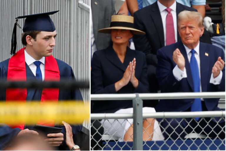 Ο Ντόναλτ Τραμπ στην αποφοίτηση του μικρότερου γιου του, Μπάρον