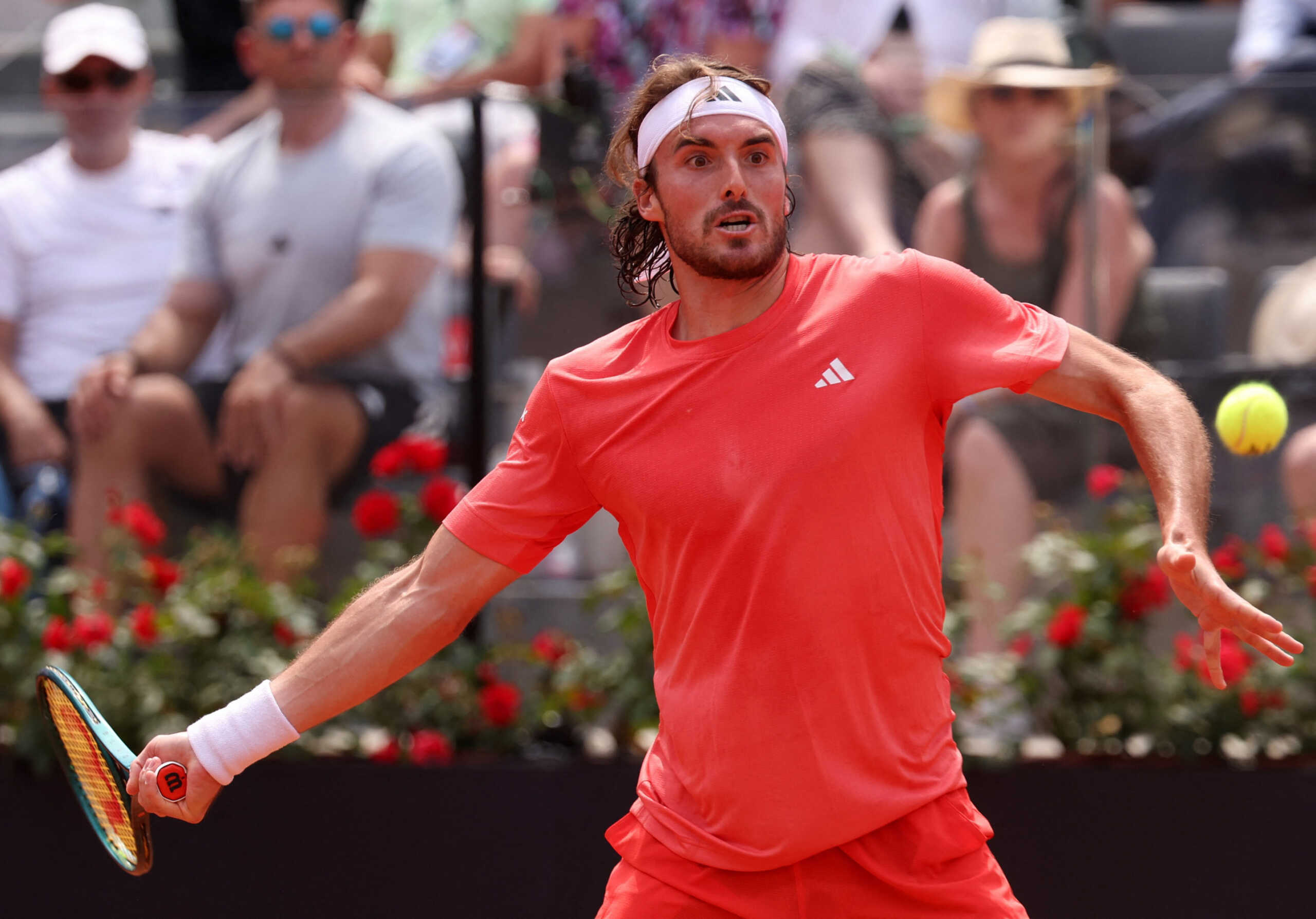 Tennis - Italian Open - Foro Italico, Rome, Italy - May 13, 2024 Greece's Stefanos Tsitsipas in action during his round of 34 match against Britain's Cameron Norrie REUTERS