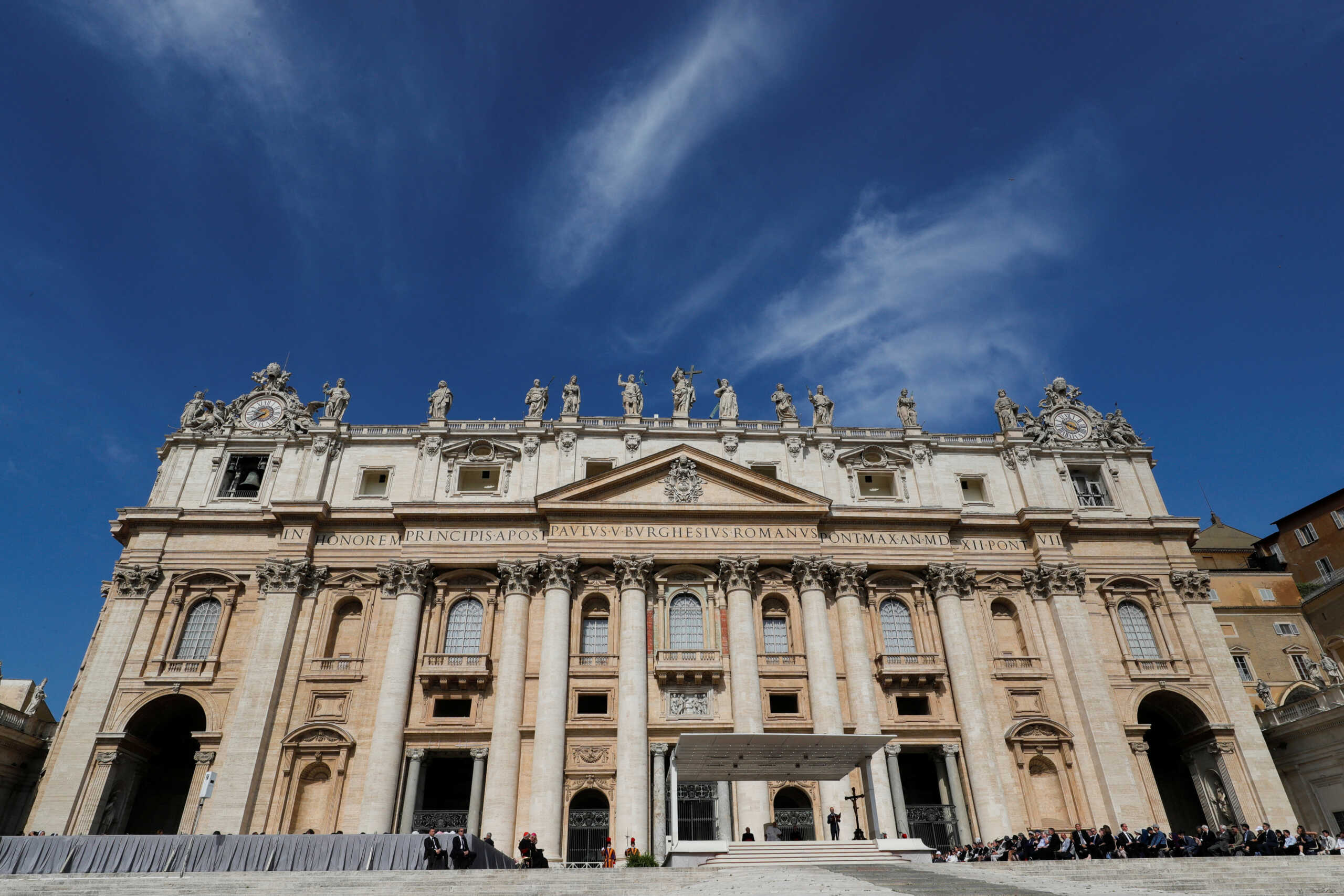 Pope Francis attends the weekly general audience in Saint Peter Square at the Vatican, May 15, 2024. REUTERS