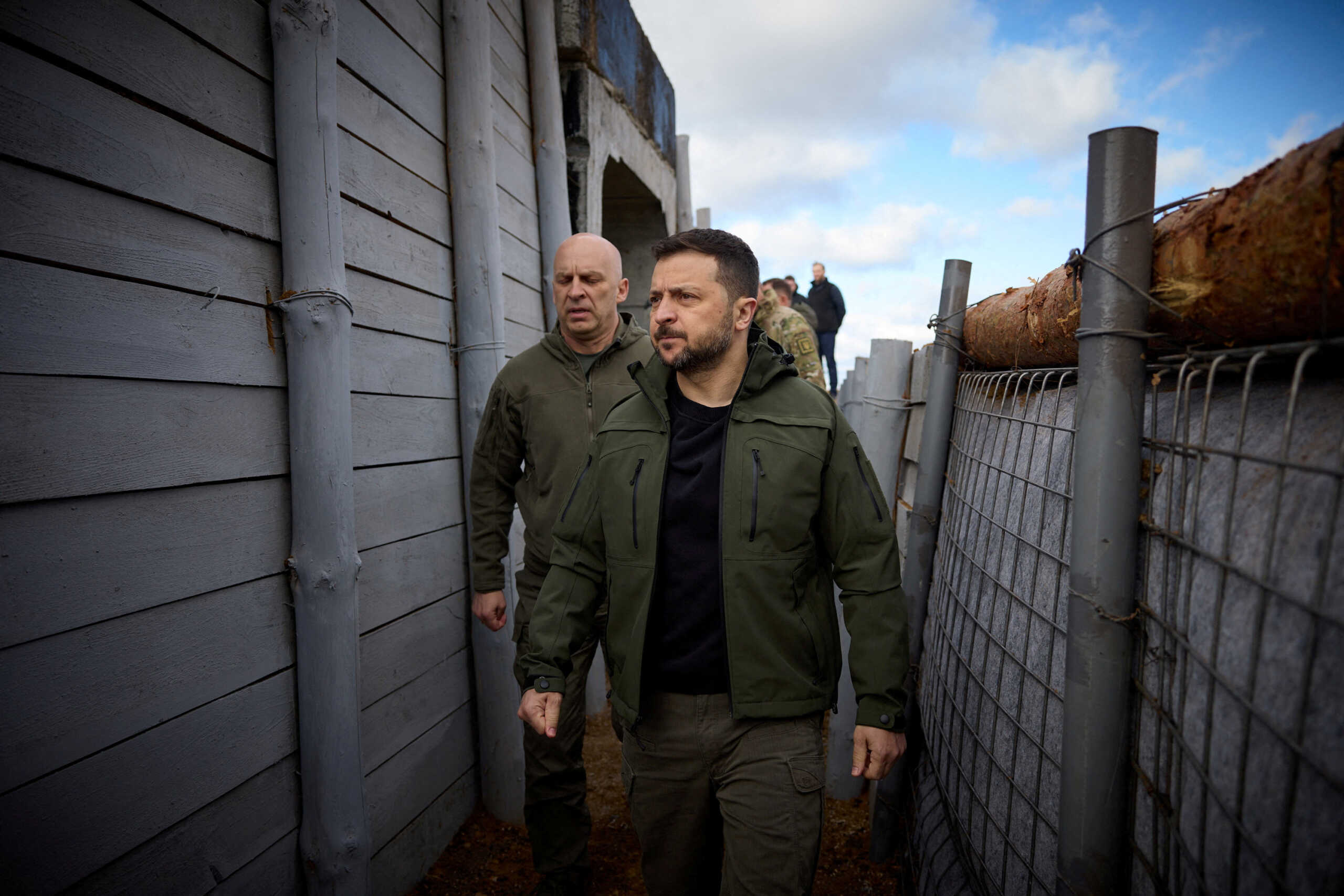 FILE PHOTO: Ukraine's President Volodymyr Zelenskiy inspects new fortifications for Ukrainian servicemen, amid Russia's attack on Ukraine, in Donetsk region, Ukraine, April 19, 2024. Ukrainian Presidential Press Service