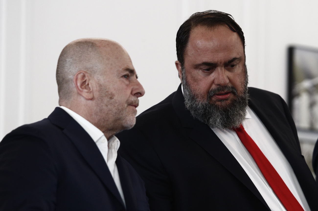 Συνάντηση του Πρωθυπουργού Κυριάκου Μητσοτάκη με τον Πρόεδρο της UEFA, Aleksander Ceferin στο Μέγαρο Μαξίμου, Τετάρτη 16 Αυγούστου 2023. 
(ΣΩΤΗΡΗΣ ΔΗΜΗΤΡΟΠΟΥΛΟΣ