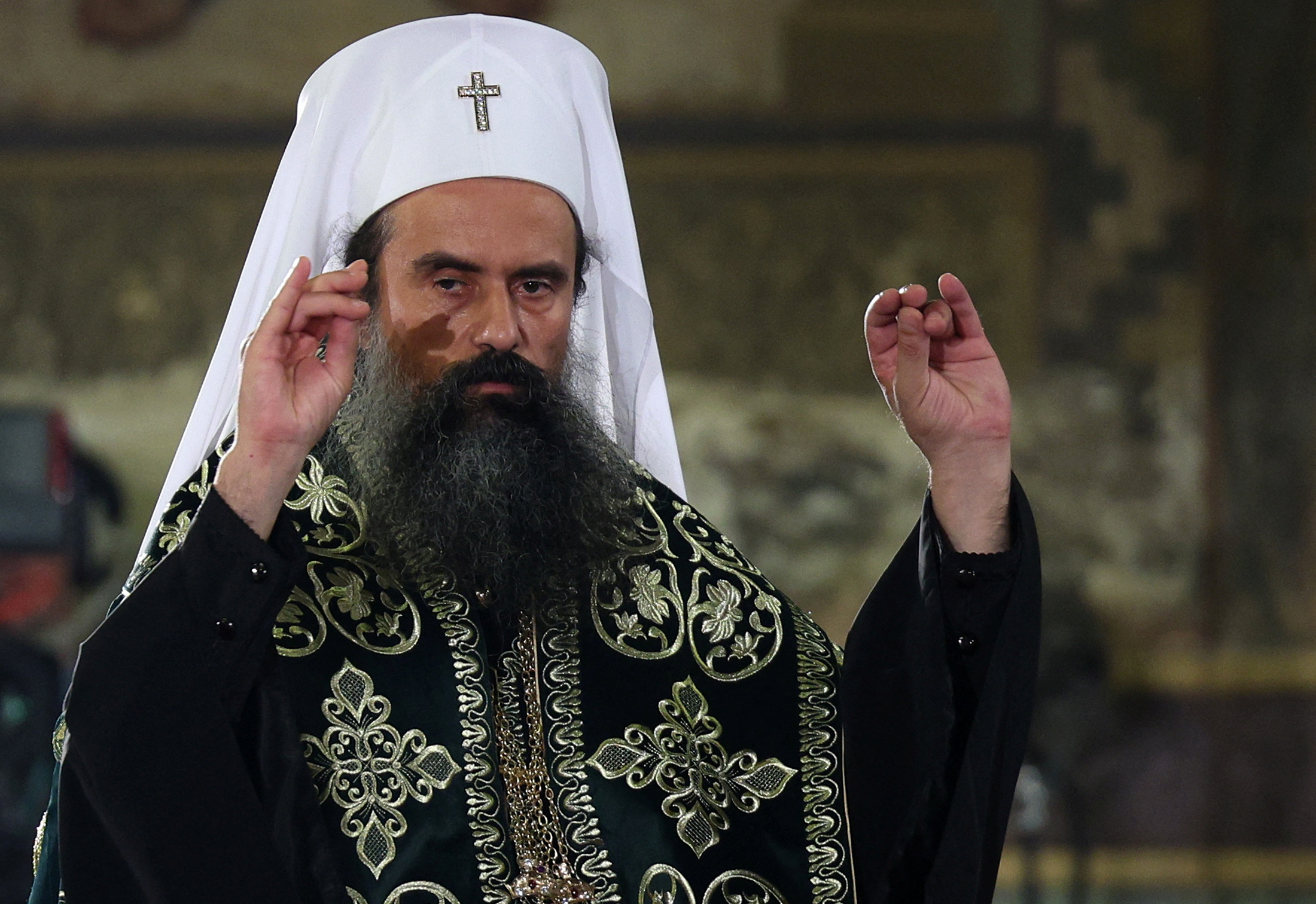 Newly elected Bulgarian Patriarch Daniil leads a service during his inauguration ceremony at St. Alexander Nevsky Cathedral in Sofia, Bulgaria, June 30, 2024. REUTERS