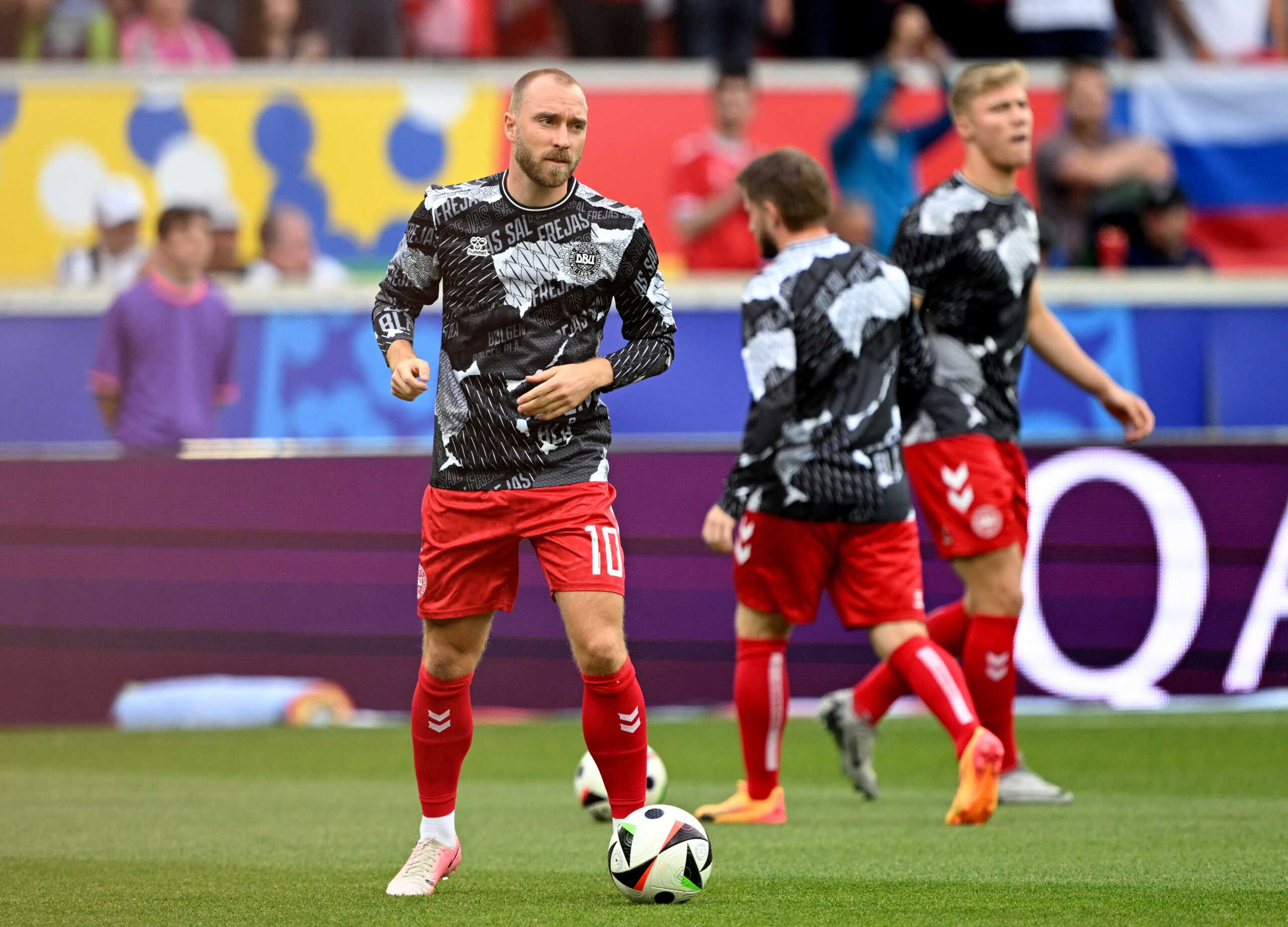 Soccer Football - Euro 2024 - Group C - Slovenia v Denmark - Stuttgart Arena, Stuttgart, Germany - June 16, 2024 Denmark's Christian Eriksen during the warm up before the match REUTERS