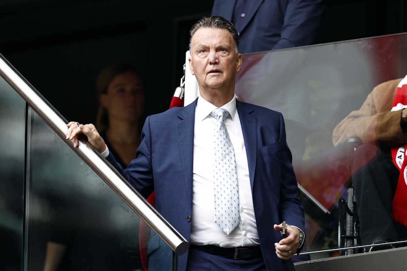 epa10907947 Ajax technical advisor Louis van Gaal in the stands during the Dutch Eredivisie match between Ajax Amsterdam and AZ Alkmaar in Amsterdam, Netherlands, 08 OCtober 2023.  EPA