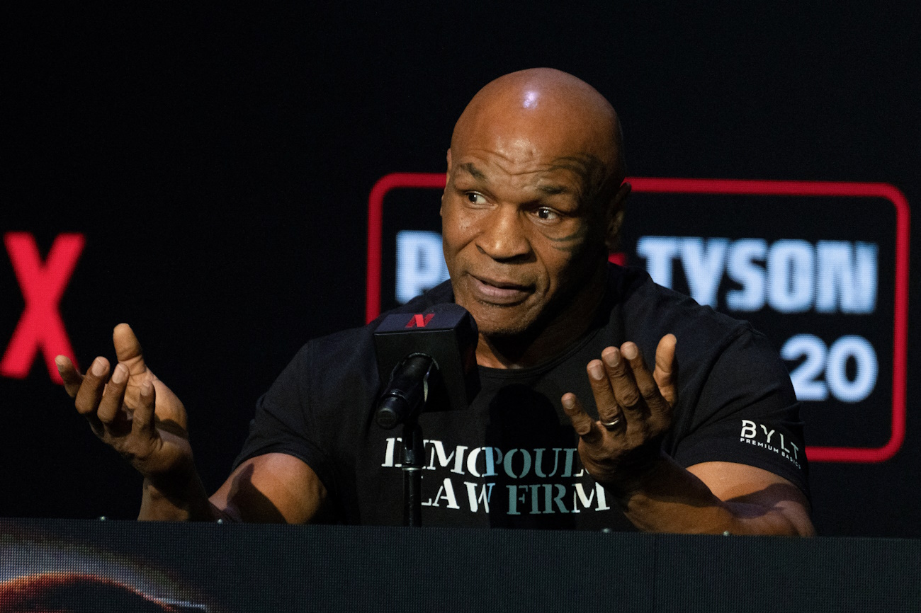 Boxer Mike Tyson attends a news conference, ahead of a sanctioned professional fight versus Jake Paul which is set to take place at AT&T Stadium in Arlington, Texas on July 20, in New York City, U.S., May 13, 2024. REUTERS