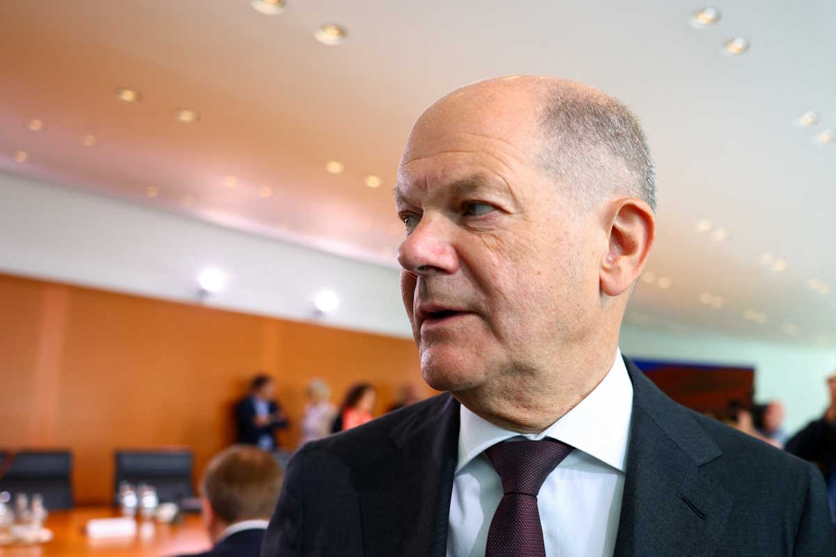 German Chancellor Olaf Scholz attends the cabinet meeting at the Chancellery in Berlin, Germany, June 12, 2024. REUTERS