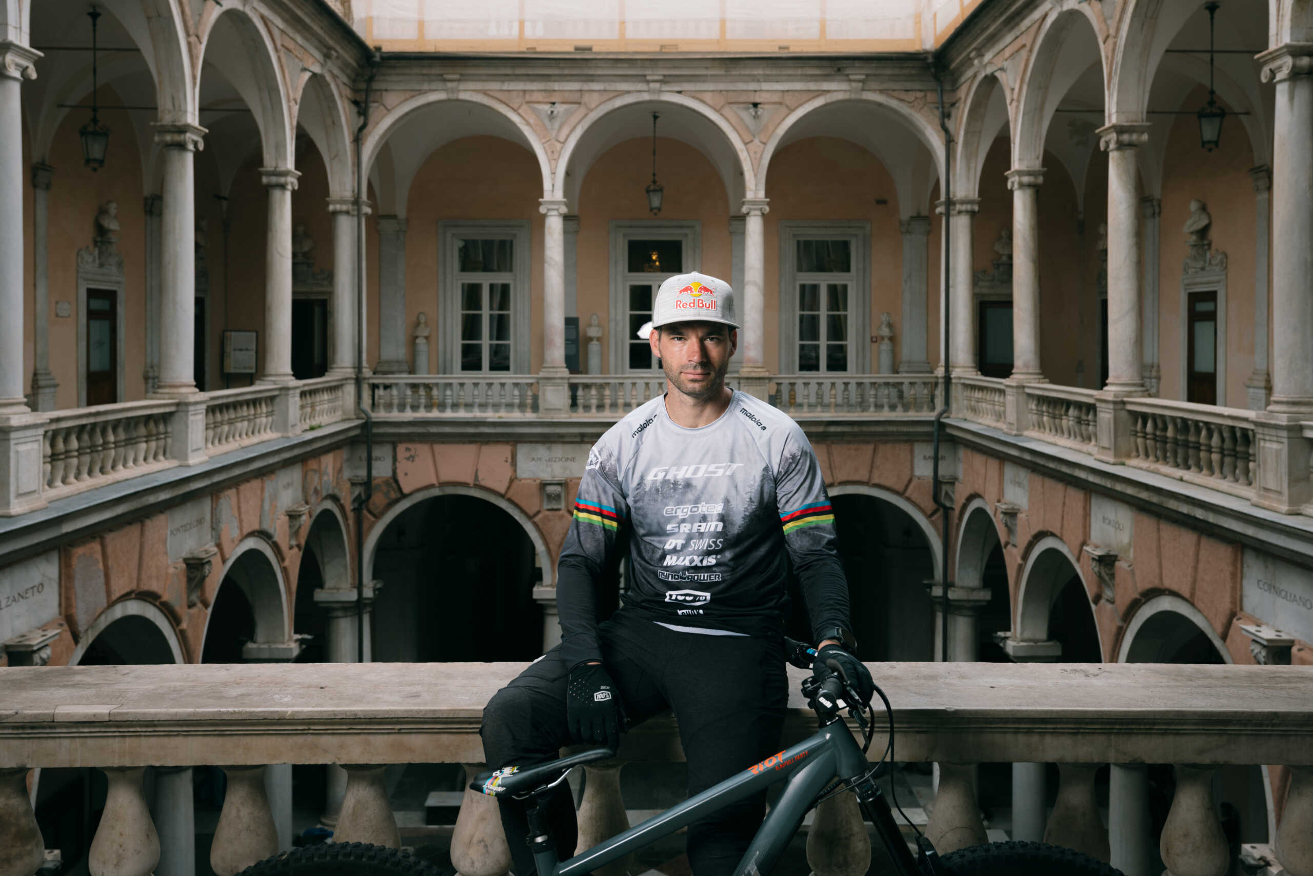 Tomas Slavik poses for a portrait during the Red Bull Cerro Abajo Video Stunt in Genova, Italy on May 16, 2024