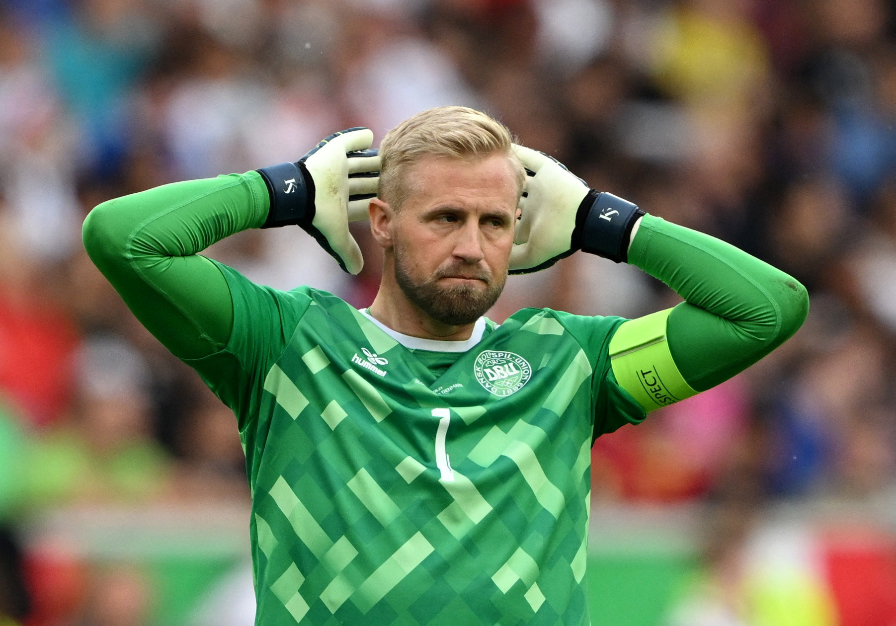 Soccer Football - Euro 2024 - Group C - Slovenia v Denmark - Stuttgart Arena, Stuttgart, Germany - June 16, 2024 Denmark's Kasper Schmeichel reacts REUTERS