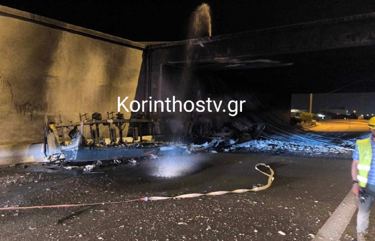 Ισθμός: Αποκαταστάθηκε η κυκλοφορία στο ρεύμα της εθνικής οδού προς Αθήνα, μεγάλες ζημίες σε αερογέφυρα