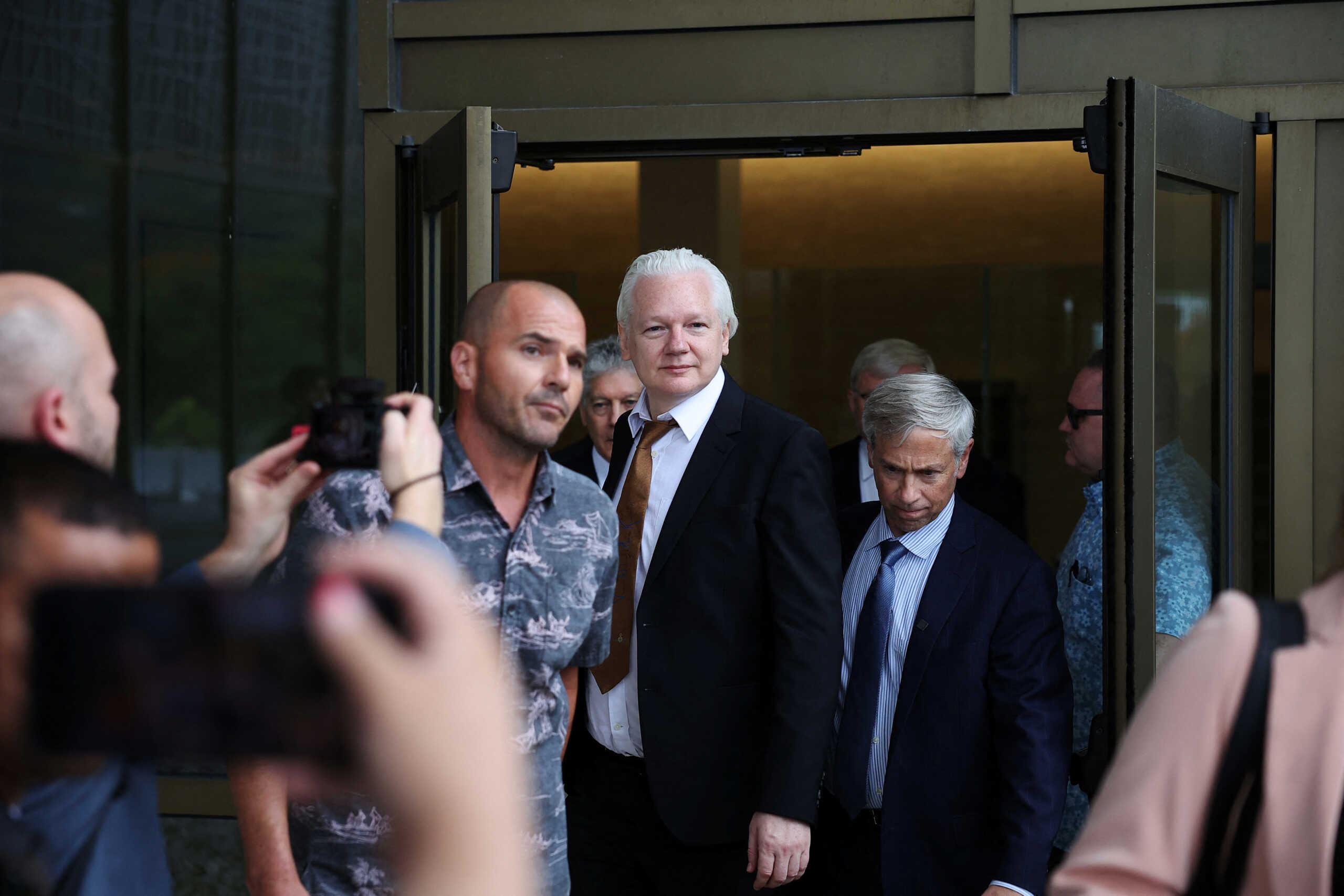 WikiLeaks founder Julian Assange leaves the United States District Court following a hearing, in Saipan, Northern Mariana Islands, U.S., June 26, 2024. REUTERS