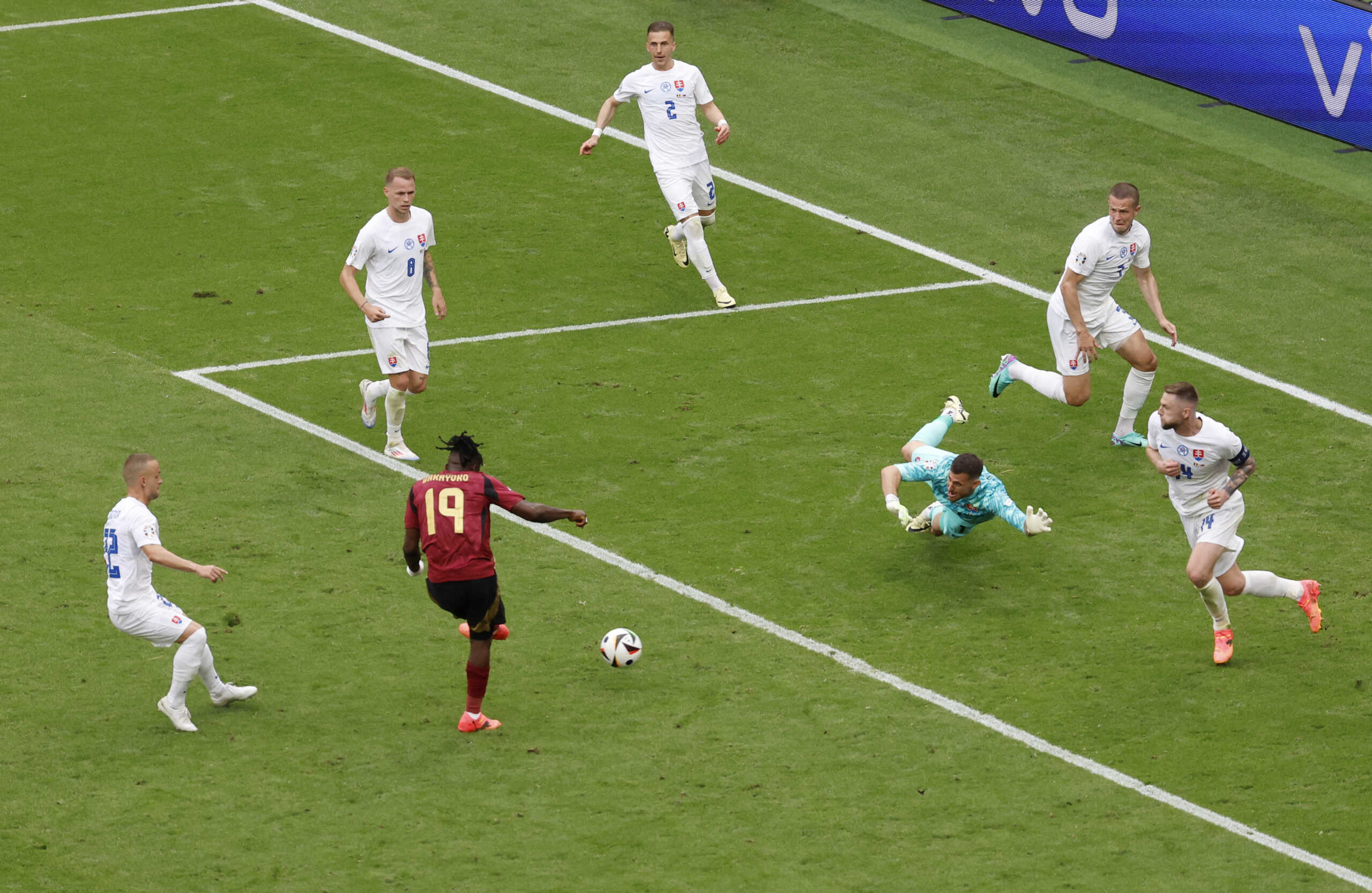 Soccer Football - Euro 2024 - Group E - Belgium v Slovakia - Frankfurt Arena, Frankfurt, Germany - June 17, 2024 Belgium's Johan Bakayoko shoots at goal REUTERS