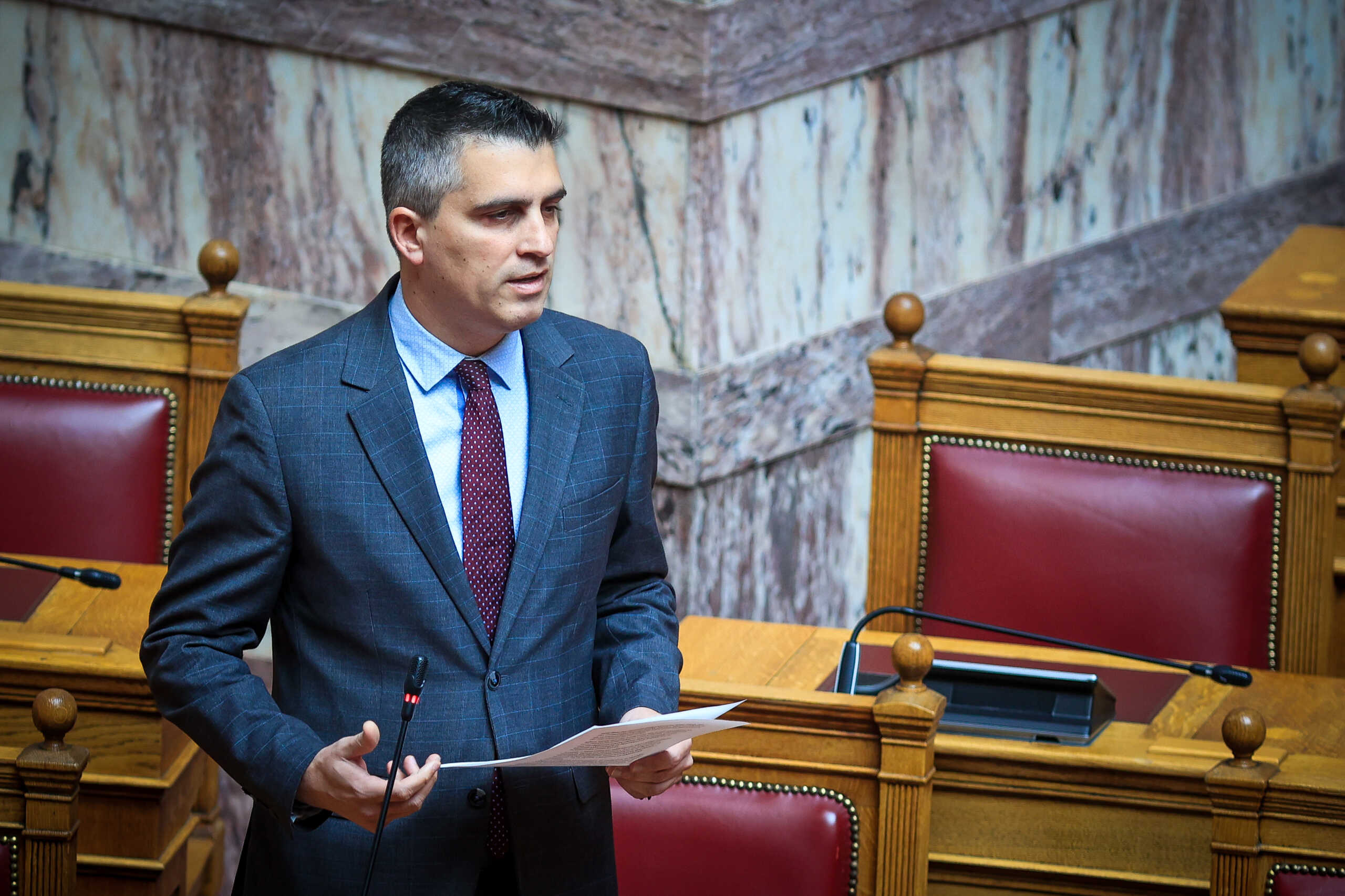 Συζήτηση επίκαιρης ερώτησης στην Ολομέλεια της Βουλής, Δευτέρα 8 Απριλίου 2024. (ΚΟΝTΑΡΙΝΗΣ ΓΙΩΡΓΟΣ EUROKINISSI)
(ΓΙΩΡΓΟΣ ΚΟΝΤΑΡΙΝΗΣ