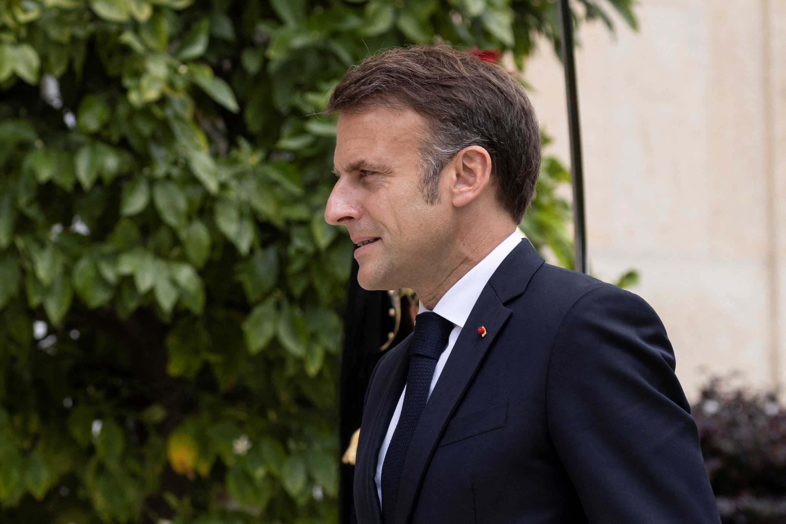 French President Emmanuel Macron walks back after the departure of the Senegalese President Bassirou Diomaye Faye from the Elysee Palace in Paris, France, 20 June 2024. Andre Pain