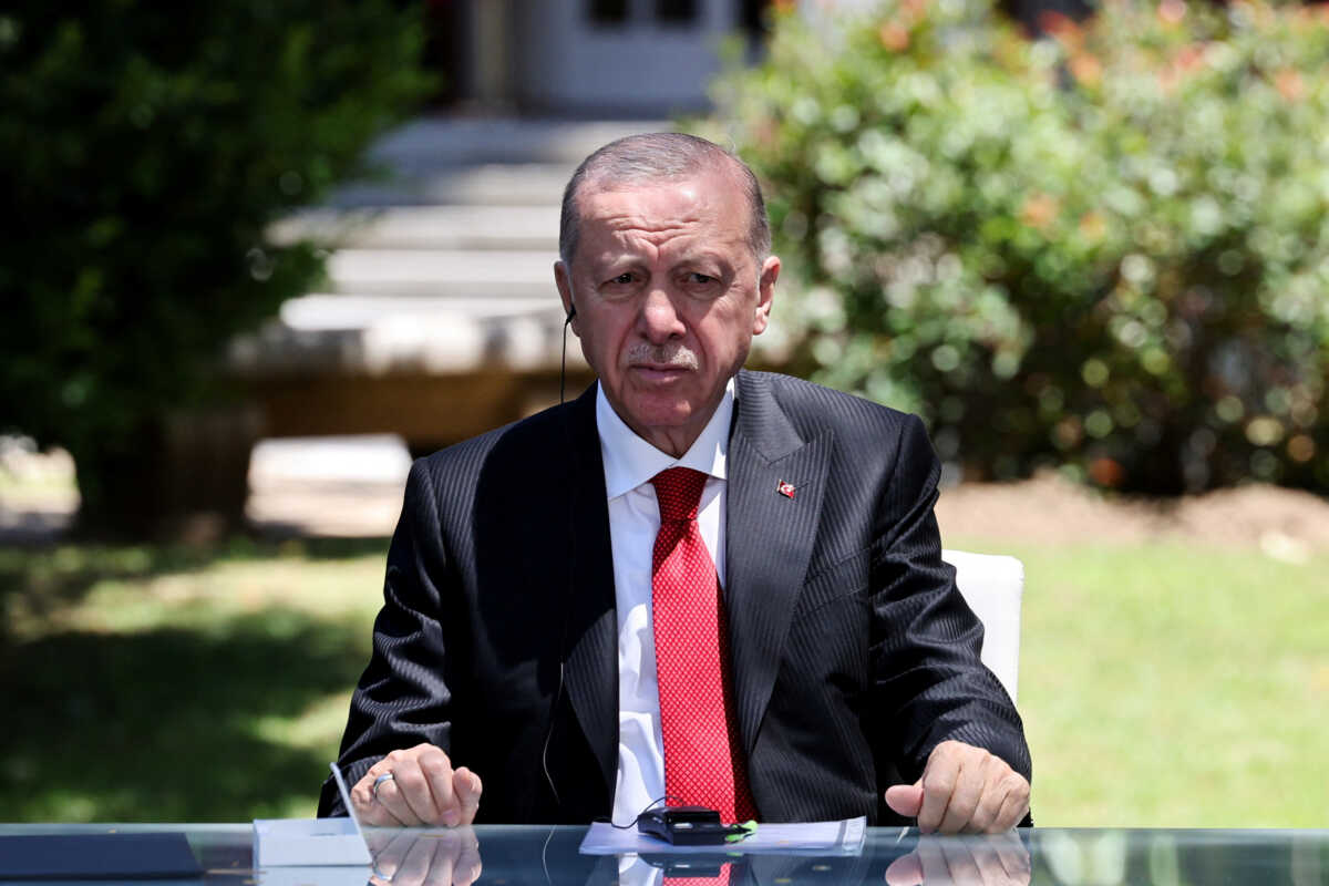Turkey's President Tayyip Erdogan attends a press conference with Spanish Prime Minister Pedro Sanchez (not pictured) in Madrid, Spain, June 13, 2024. REUTERS
