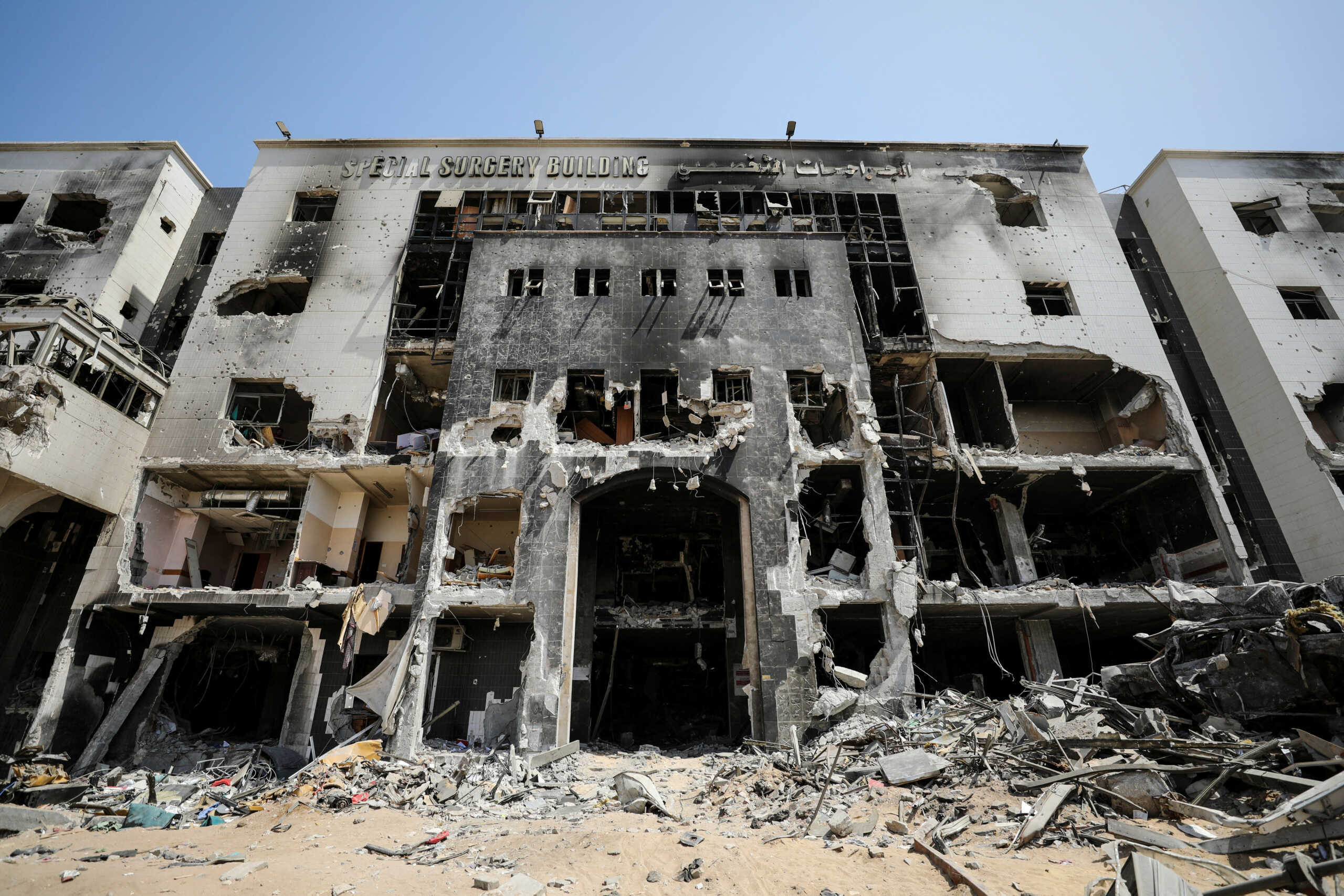 FILE PHOTO: A views shows the damaged Al Shifa Hospital after Israeli forces withdrew from the hospital and the area around it following a two-week operation, amid the ongoing conflict between Israel and Hamas, in Gaza City April 2, 2024. To match Special Report ISRAEL-PALESTINIANS