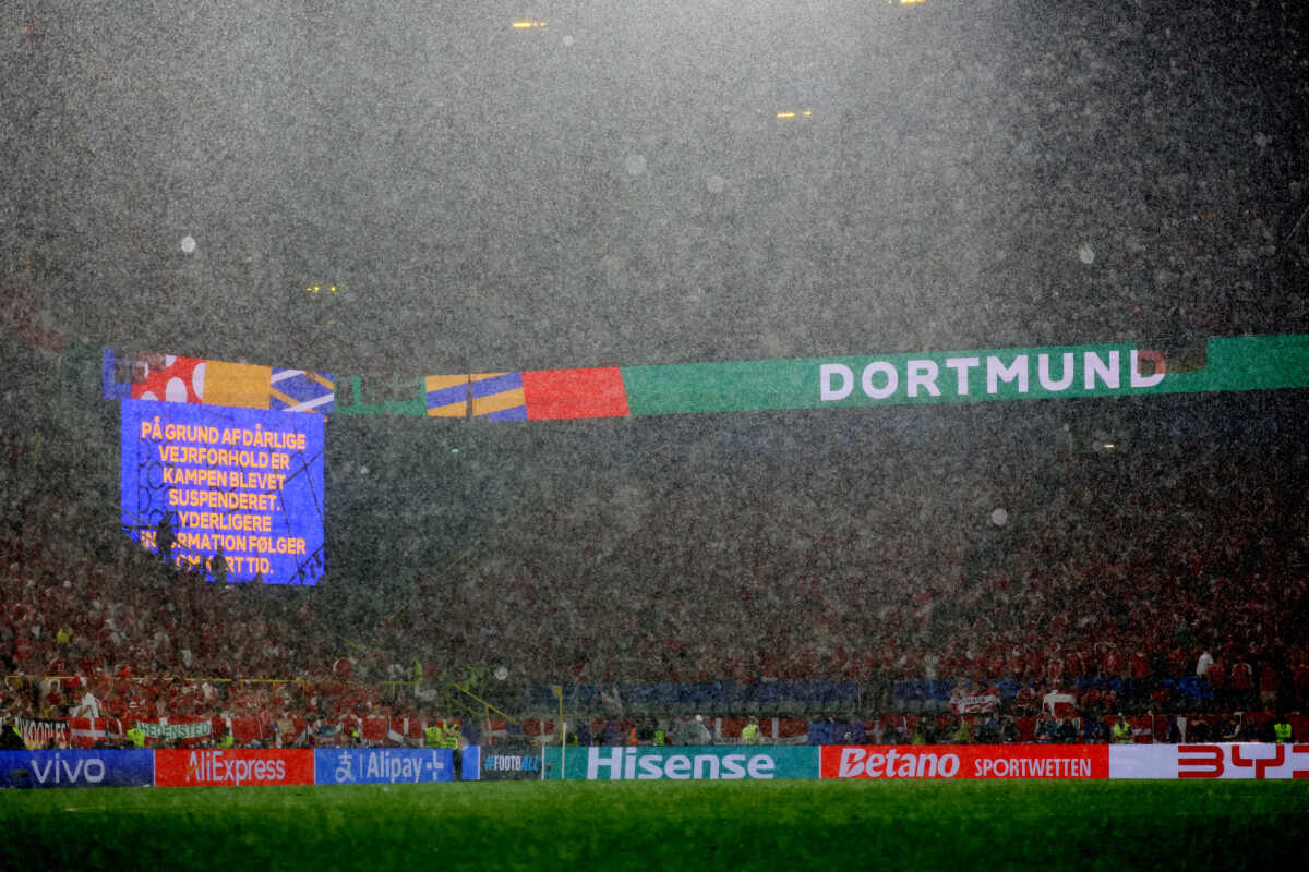 Soccer Football - Euro 2024 - Round of 16 - Germany v Denmark - Dortmund BVB Stadion, Dortmund, Germany - June 29, 2024 General view inside the stadium after referee Michael Oliver suspended the game due to adverse weather conditions REUTERS