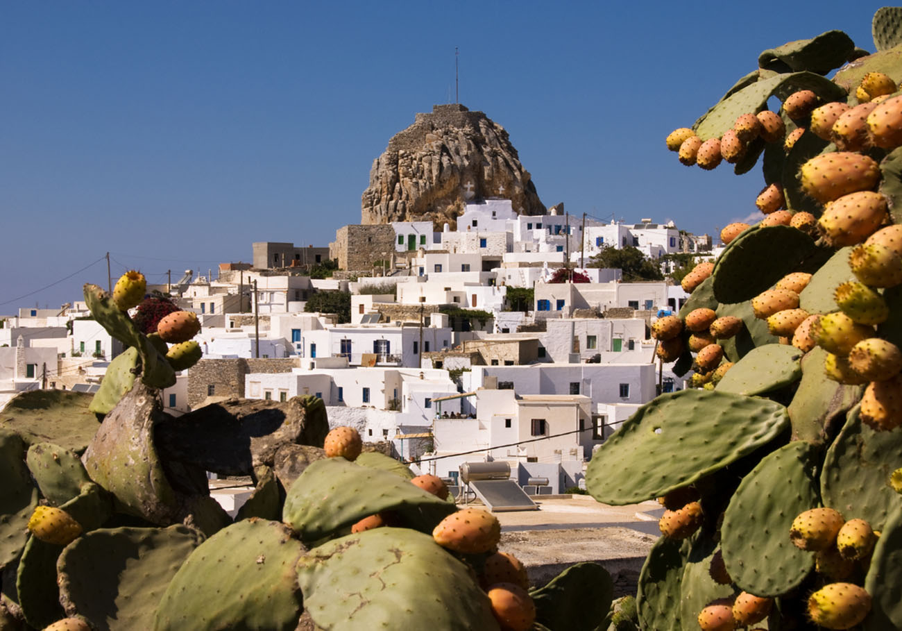 "The small village of Chora, on the Cyclades island of Amorgos, Greece"