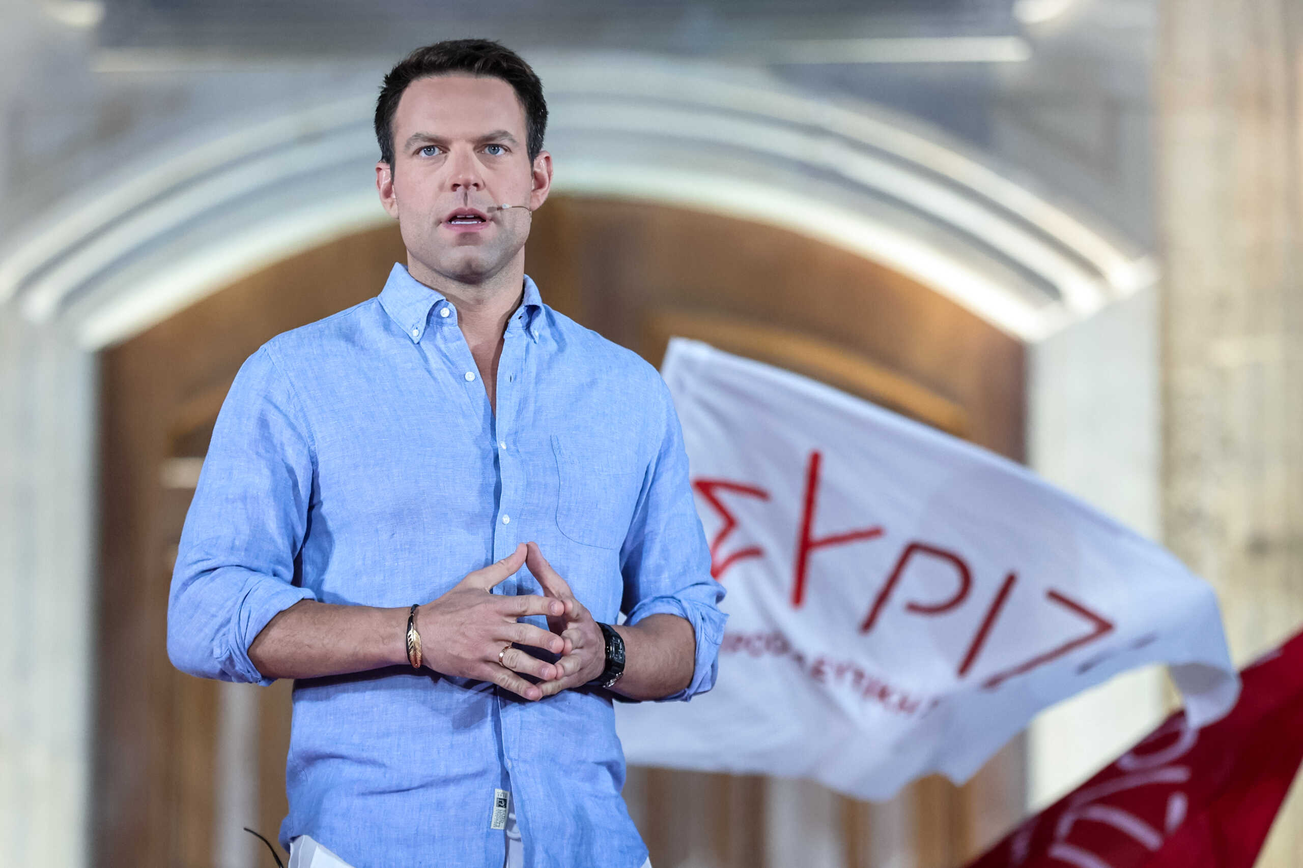 Ομιλία του προέδρου του ΣΥΡΙΖΑ - Προοδευτική Συμμαχία Στέφανου Κασσελάκη ενόψει των Ευρωεκλογών της 9ης Ιουνίου, στο Ηράκλειο Κρήτης, Τρίτη 4 Ιουνίου 2024. 
(ΣΤΕΦΑΝΟΣ ΡΑΠΑΝΗΣ