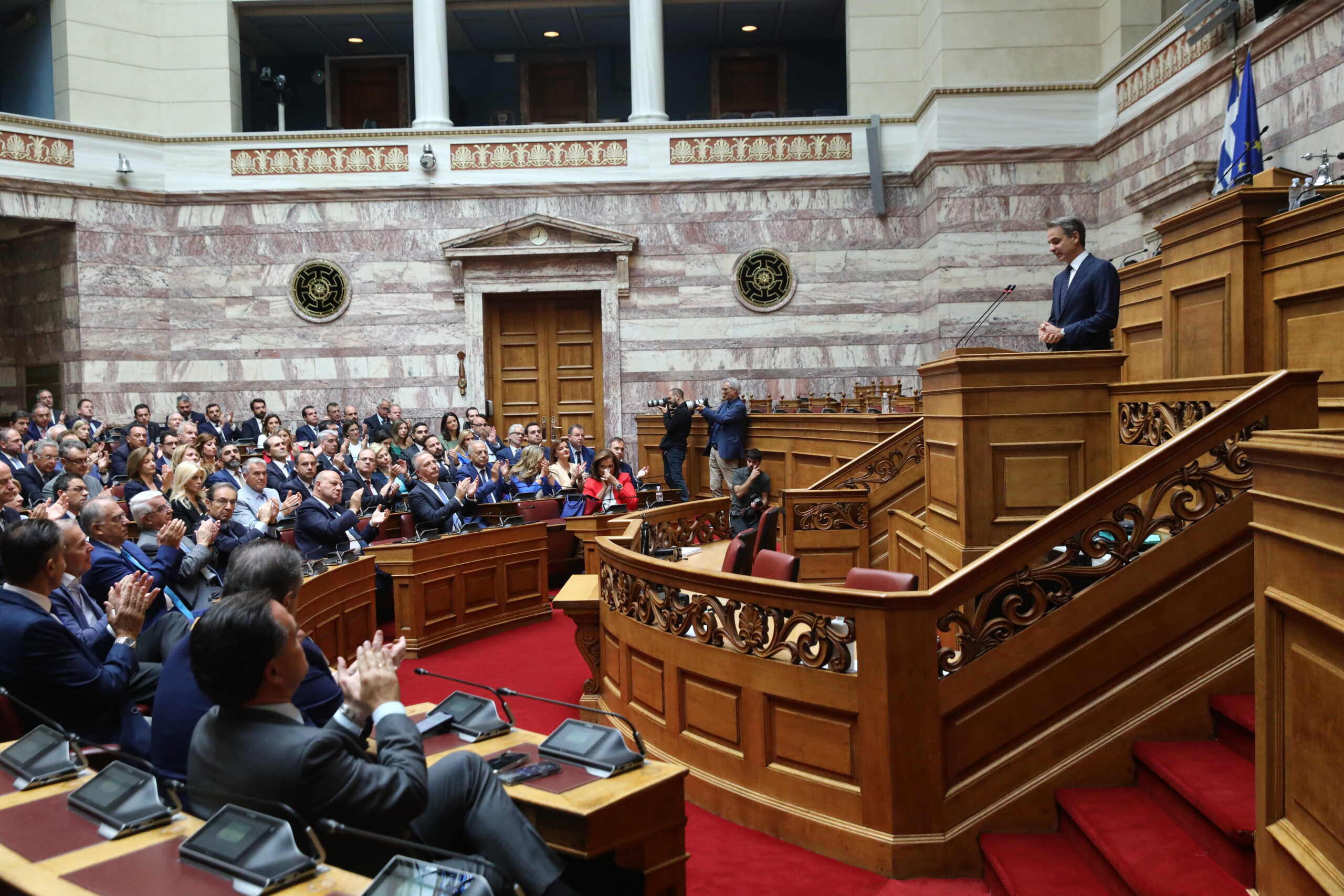 Συνεδρίαση της Κοινοβουλευτικής Ομάδας της Νέας Δημοκρατίας, Πέμπτη 28 Σεπτεμβρίου 2023. 
(ΓΙΑΝΝΗΣ ΠΑΝΑΓΟΠΟΥΛΟΣ