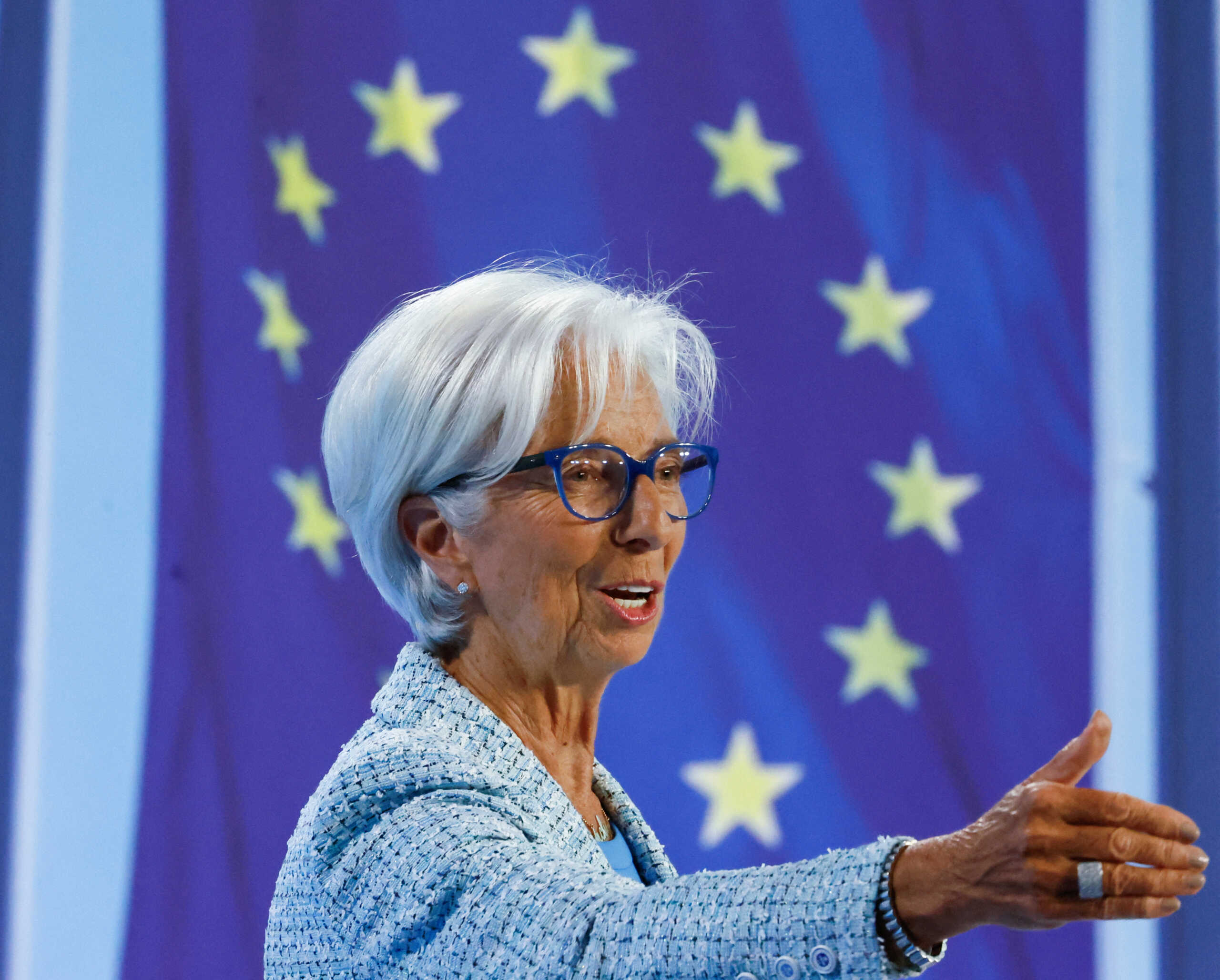 European Central Bank (ECB) President Christine Lagarde gestures as she addresses a news conference following the ECB's monetary policy meeting in Frankfurt, Germany, June 6, 2024. REUTERS