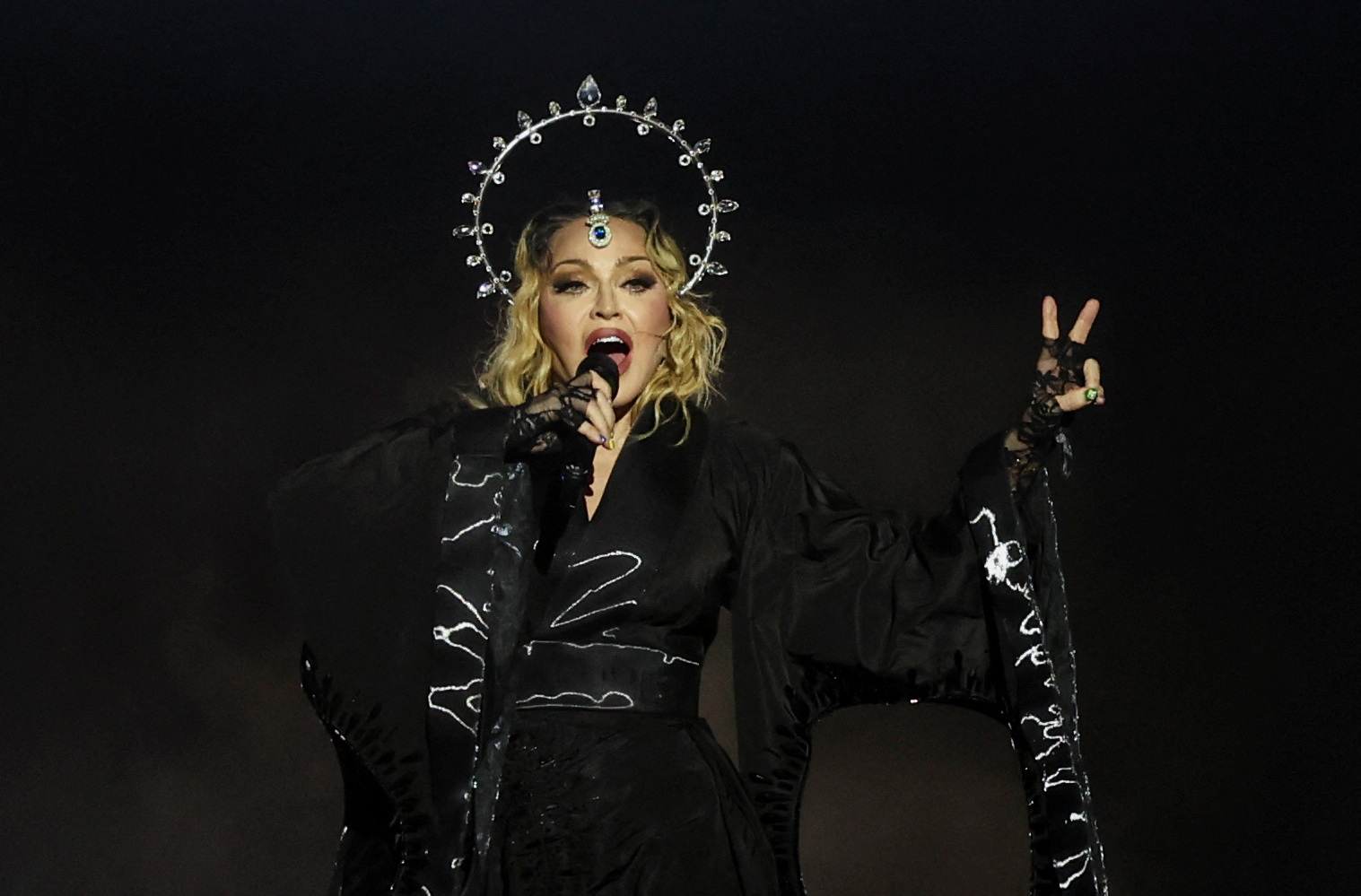 Madonna performs during a concert at the Copacabana beach in Rio de Janeiro, Brazil May 4, 2024. REUTERS