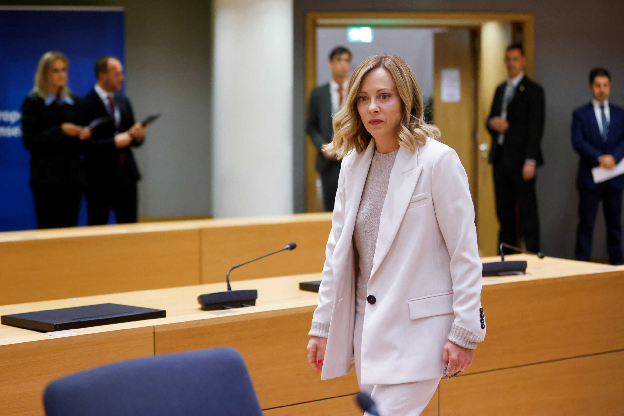 Italy's Prime Minister Giorgia Meloni attends a European Union leaders informal summit in Brussels, Belgium June 17, 2024. REUTERS