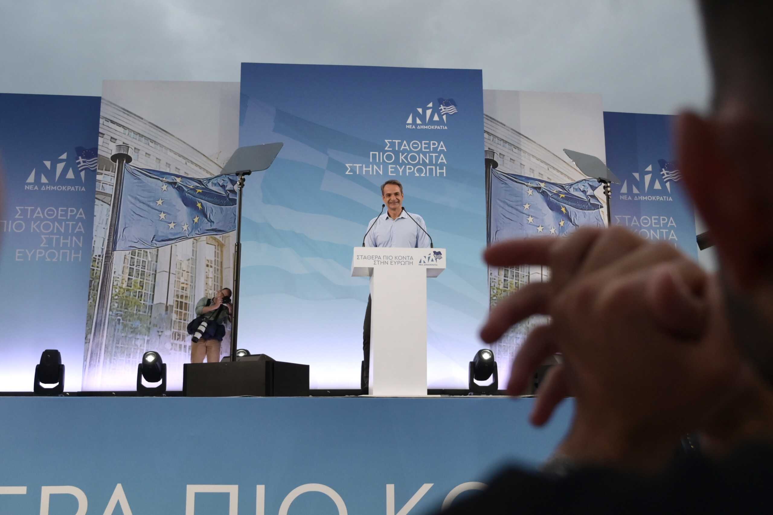 Ομιλία του Πρωθυπουργού Κυριάκου Μητσοτάκη σε προεκλογική συγκέντρωση στην Θεσσαλονίκη, Τετάρτη 5 Ιουνίου 2024. 
(ΚΩΝΣΤΑΝΤΙΝΟΣ ΤΣΑΚΙΤΖΗΣ