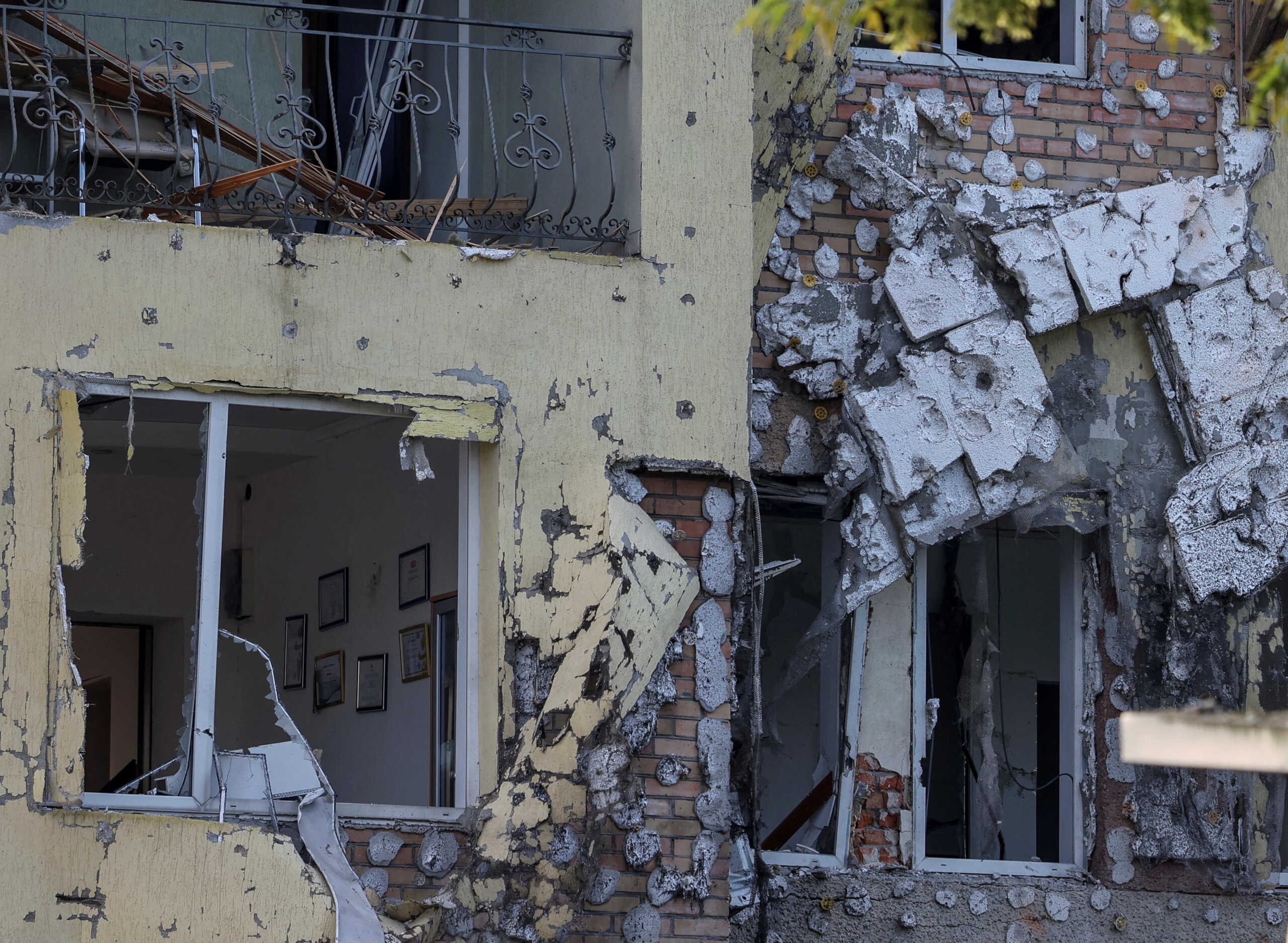 A view shows a damaged private house at the site of a Russian drone strikes, amid Russia's attack on Ukraine, on the outskirts of Lviv, Ukraine June 19, 2024. REUTERS