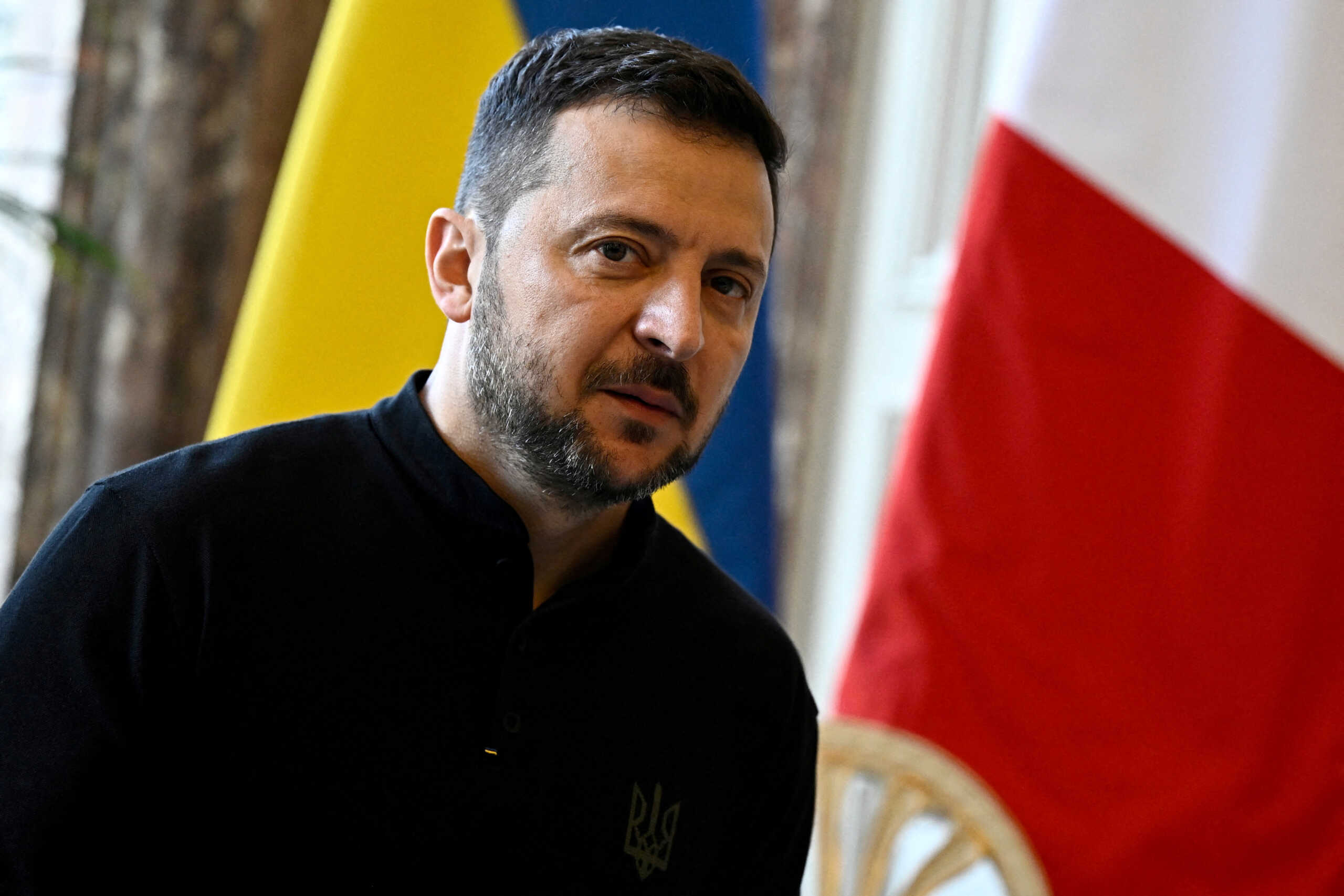 Ukraine's President Volodymyr Zelenskiy poses before his address to the French National Assembly as part of his visit to France, in Paris, France, June 7, 2024.     JULIEN DE ROSA