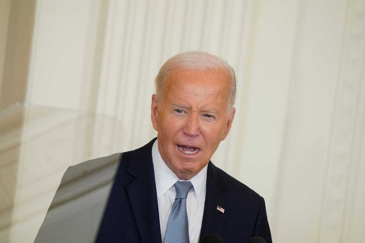 U.S. President Joe Biden attends a ceremony, to present the Medal of Honor posthumously to descendants of Union soldiers Pvt. Philip Shadrach and Pvt. George Wilson, members of the 2nd Ohio Volunteer Infantry Regiment in the Civil War, at the White House in Washington, U.S., July 3, 2024. REUTERS