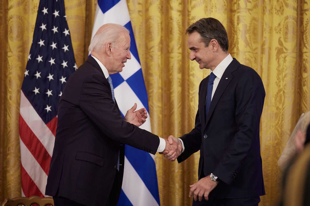 Συνάντηση του Πρωθυπουργού Κυριάκου Μητσοτάκη με τον Πρόεδρο των ΗΠΑ Τζο Μπάιντεν, Δευτέρα 16 Μαΐου 2022.
(ΔΗΜΗΤΡΗΣ ΠΑΠΑΜΗΤΣΟΣ