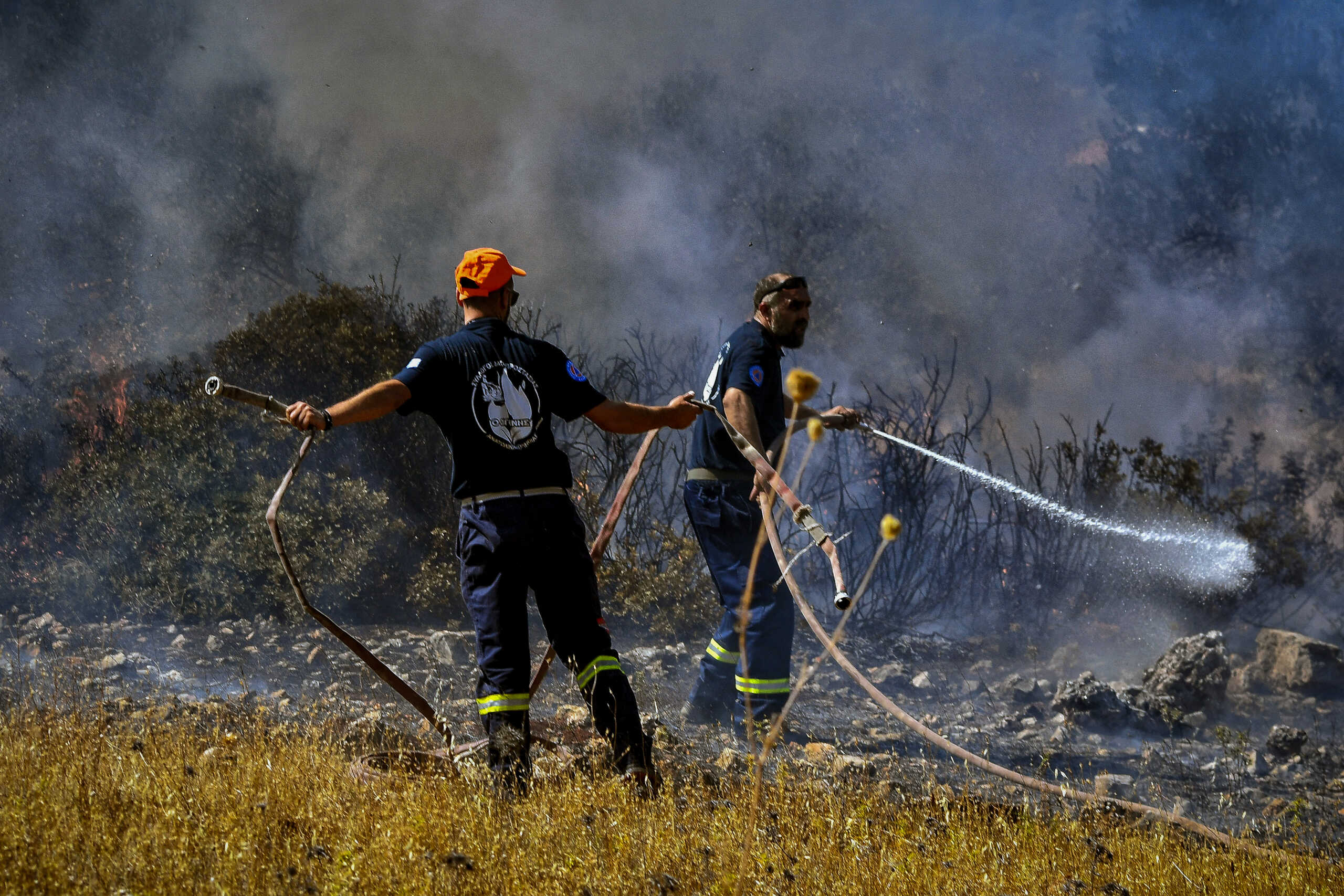 Πυρκαγιά σε δασική έκταση που ξεκίνησε από τον Αγιο Βλάσιο στο Σοφικό Κορινθίας, Τετάρτη 17 Ιουλίου 2024  (ΒΑΣΙΛΗΣ ΨΩΜΑΣ