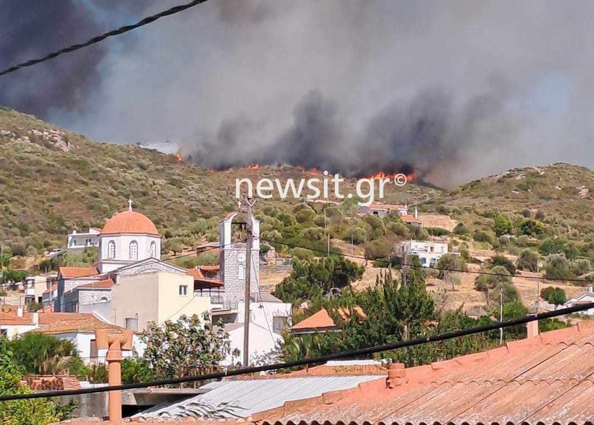 Φωτιά στην Εύβοια: Μαίνεται ανεξέλεγκτη κοντά σε σπίτια, ενισχύονται οι πυροσβεστικές δυνάμεις