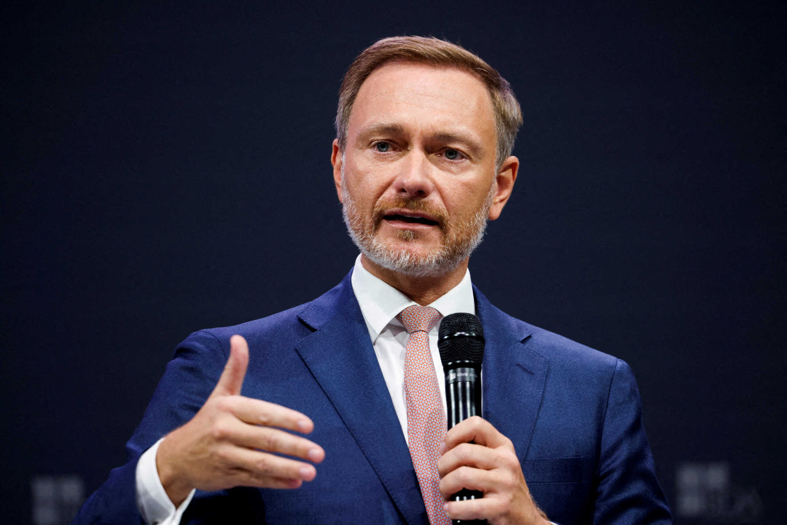 FILE PHOTO: German Finance Minister Christian Lindner speaks during the German Employers' Day of the Confederation of German Employers' Associations (BDA) in Berlin, Germany September 13, 2022.  REUTERS
