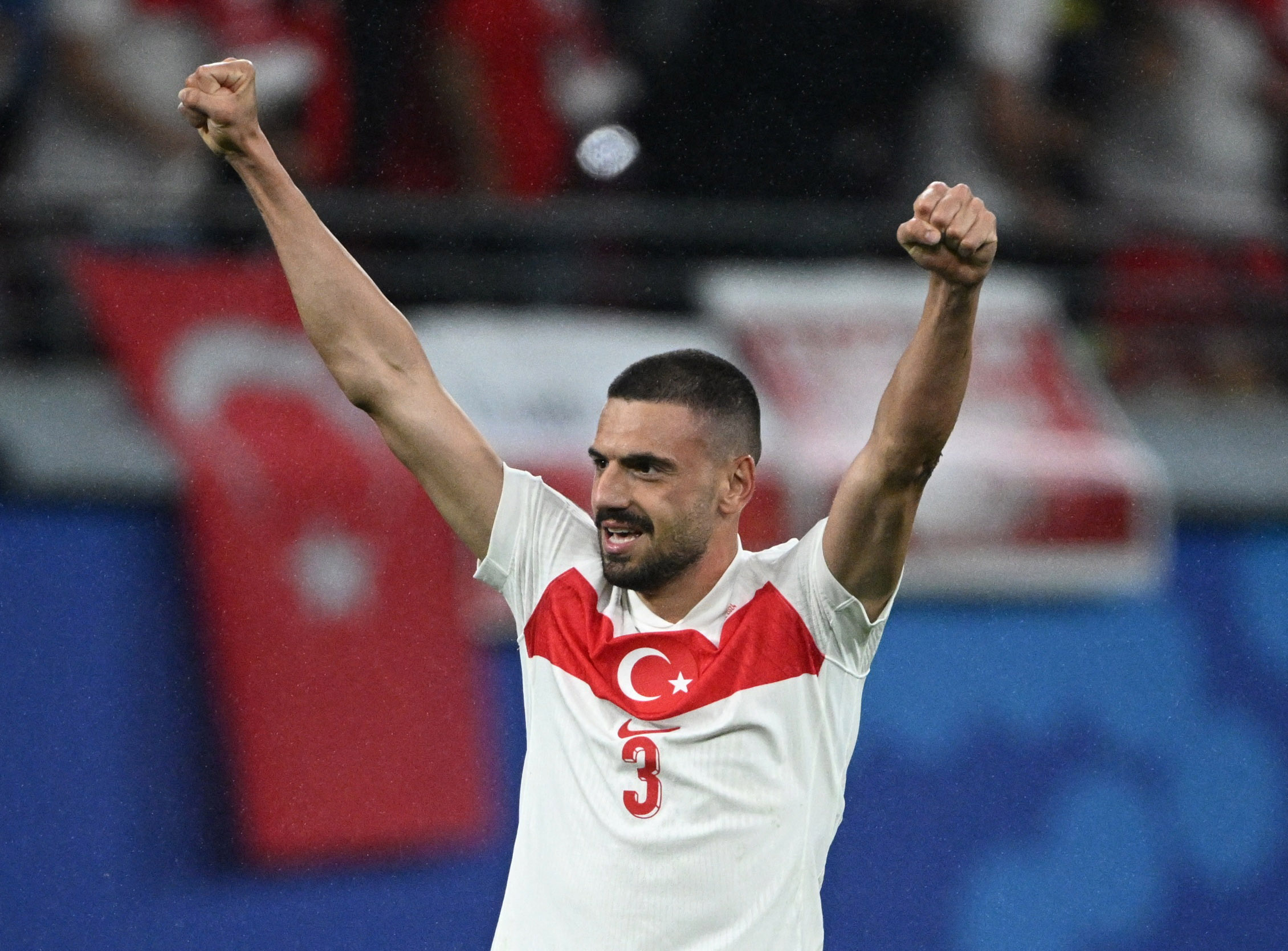 Soccer Football - Euro 2024 - Round of 16 - Austria v Turkey - Leipzig Stadium, Leipzig, Germany - July 2, 2024 Turkey's Merih Demiral celebrates scoring their second goal REUTERS