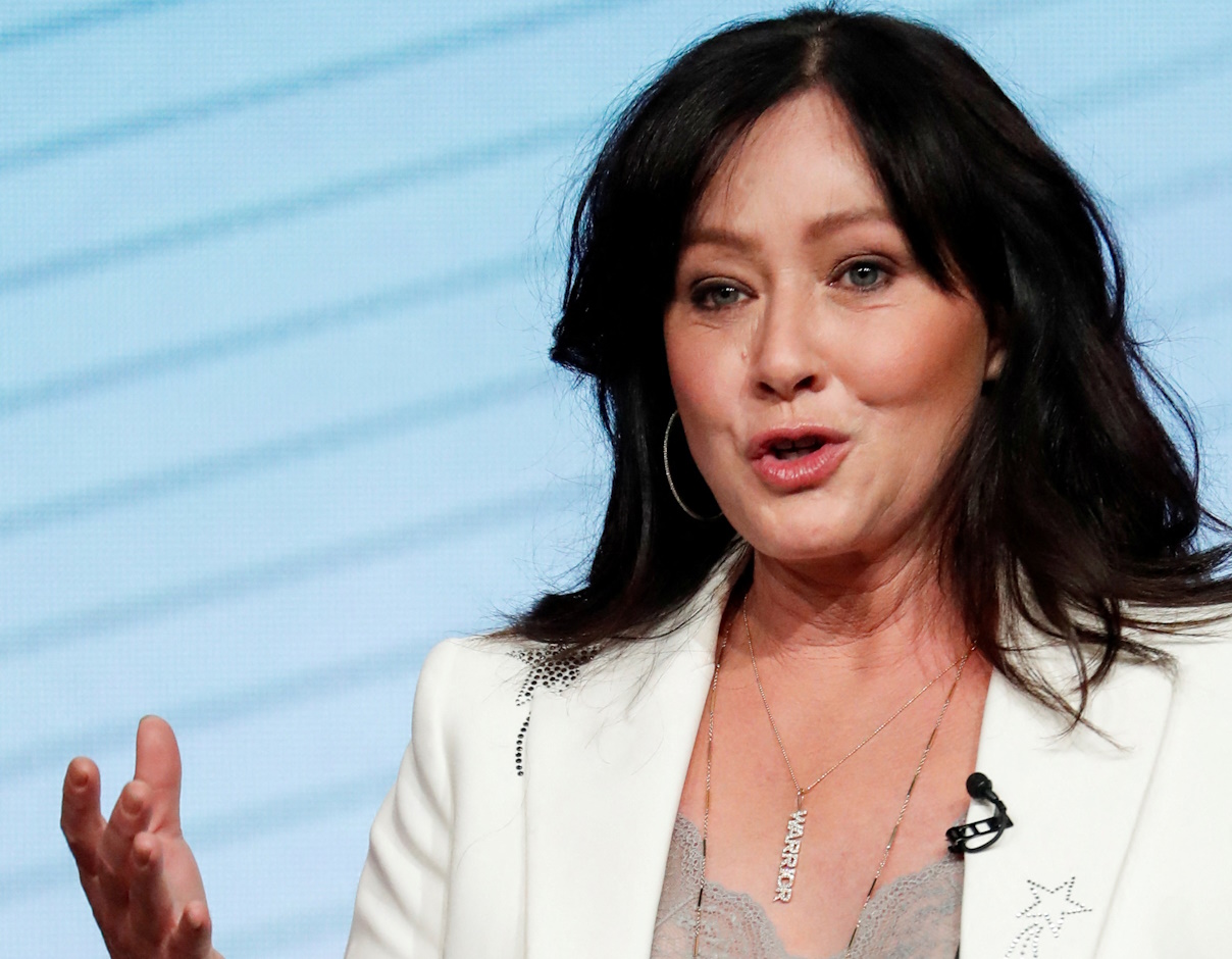 FILE PHOTO: Shannen Doherty speaks during a panel for the Fox television series "BH90210" at the Summer TCA (Television Critics Association) Press Tour in Beverly Hills, California, U.S., August 7, 2019. REUTERS