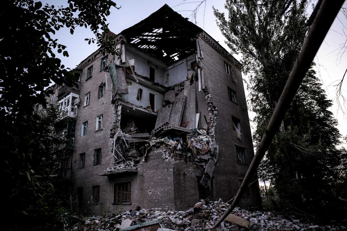 FILE PHOTO: A view shows a heavily damaged building, amid Russia's attack on Ukraine, in the frontline town of Chasiv Yar in Donetsk region, Ukraine  June 25, 2024. Oleg Petrasiuk