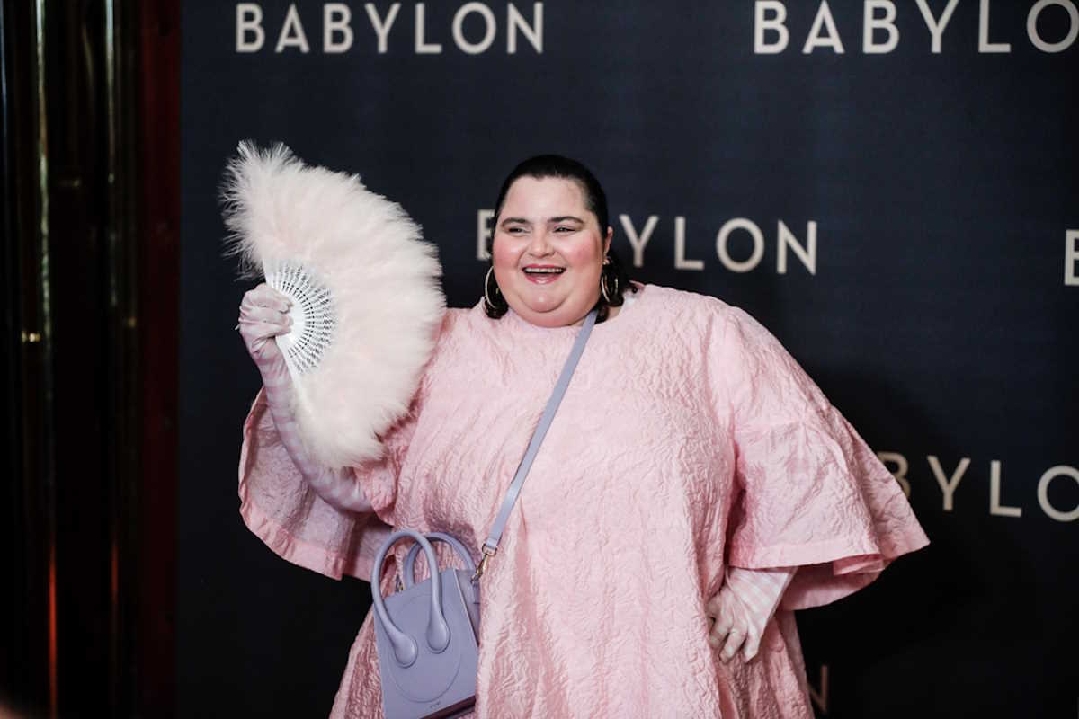 epa10405849 French Dj Barbara Butch attends the premiere of 'Babylon' at the Grand Rex cinema in Paris, France, 14 January 2023. The movie will be release in French theaters on 18 January 2023.  EPA