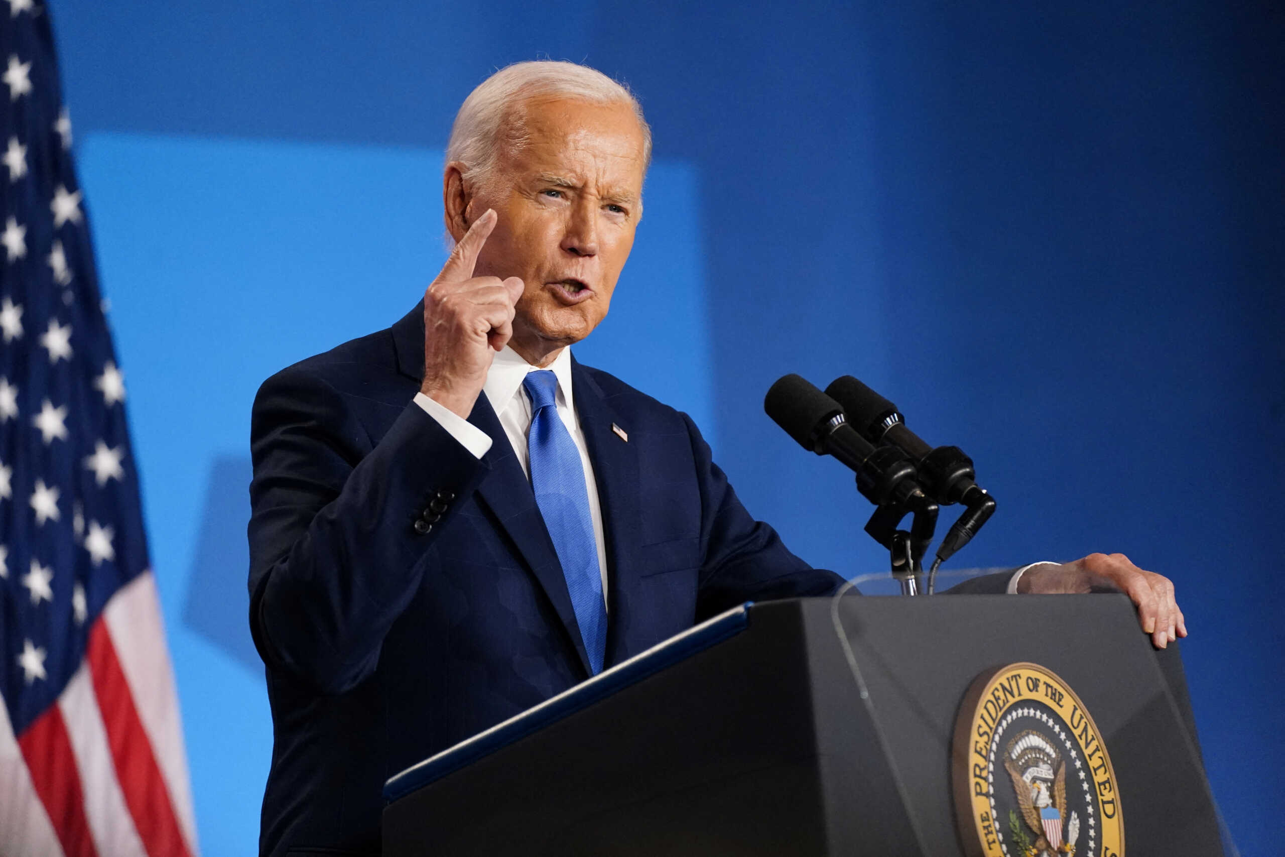 U.S. President Joe Biden holds a press conference during NATO's 75th anniversary summit, in Washington, U.S., July 11, 2024. REUTERS