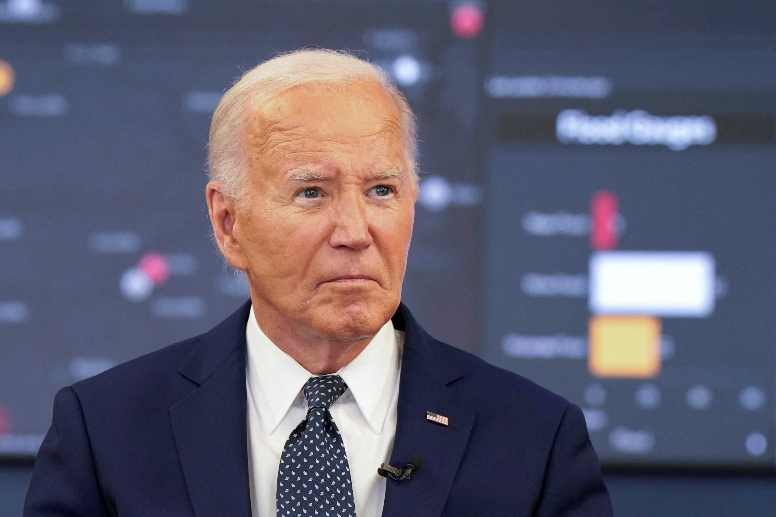 U.S. President Joe Biden speaks during a briefing from federal officials on extreme weather at the D.C. Emergency Operations Center in Washington, U.S., July 2, 2024. REUTERS