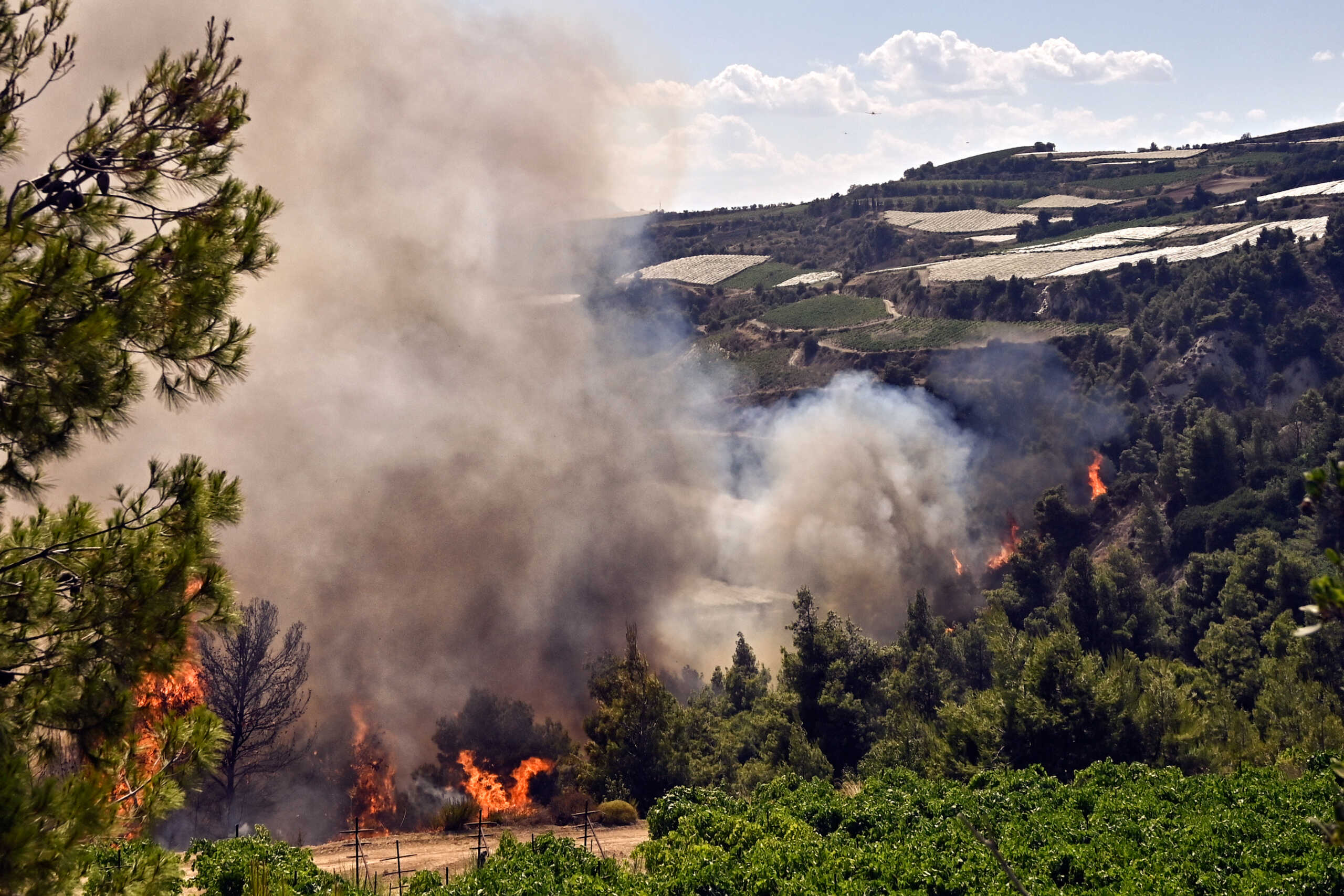 Μεγάλη πυρκαγιά ξέσπασε το μεσημέρι στην περιοχή Στιμάγκα Κορινθίας. Μέχρι αυτήν την ώρα οι δυνάμεις της Πυροσβεστικής δίνουν μάχη, καθώς μαίνεται ανεξέλεγκτη, Πέμπτη 11 Ιουλίου 2024  (ΒΑΣΙΛΗΣ ΨΩΜΑΣ