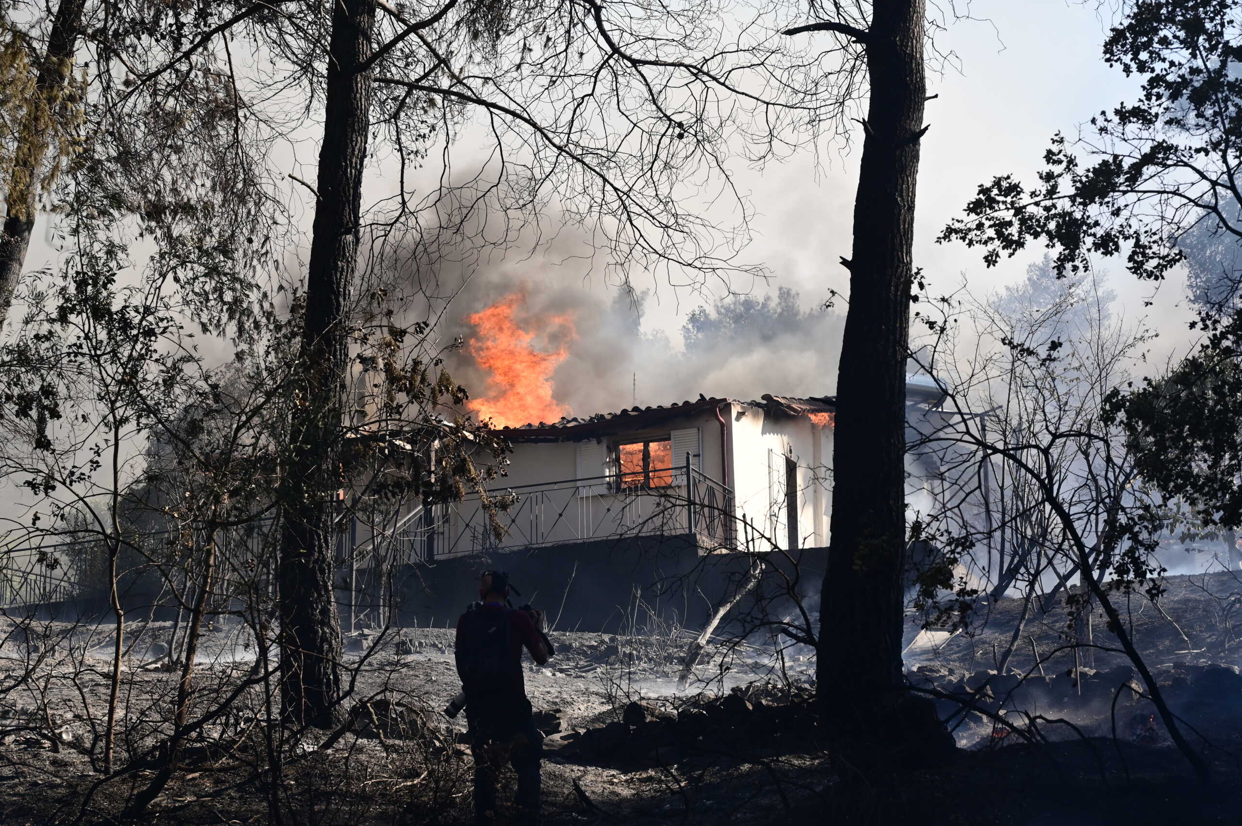 Πυρκαγιά στην Σταμάτα Αττικής, Κυριακή 30 Ιουνίου 2024. 
(ΜΙΧΑΛΗΣ ΚΑΡΑΓΙΑΝΝΗΣ