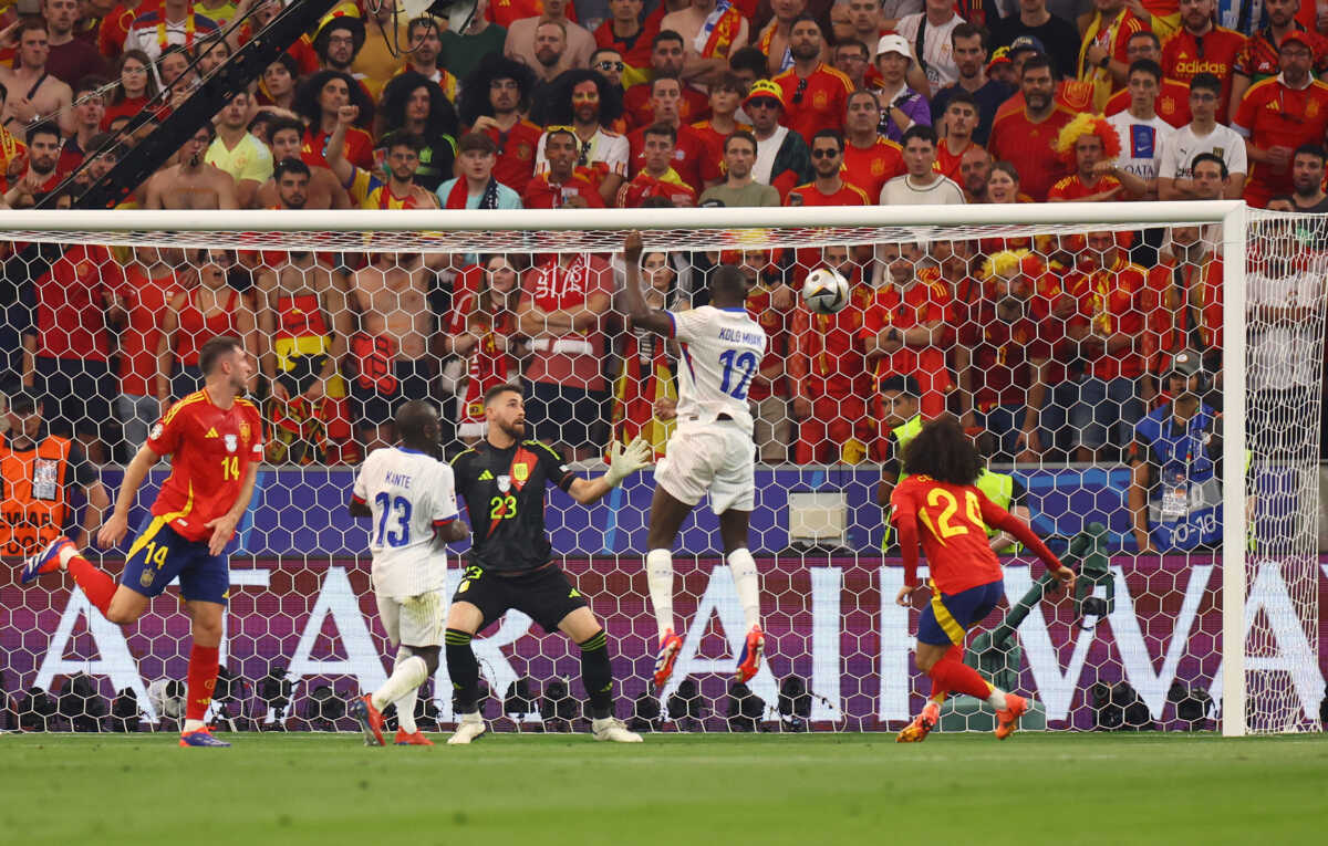 Soccer Football - Euro 2024 - Semi Final - Spain v France - Munich Football Arena, Munich, Germany - July 9, 2024  France's Randal Kolo Muani scores their first goal REUTERS