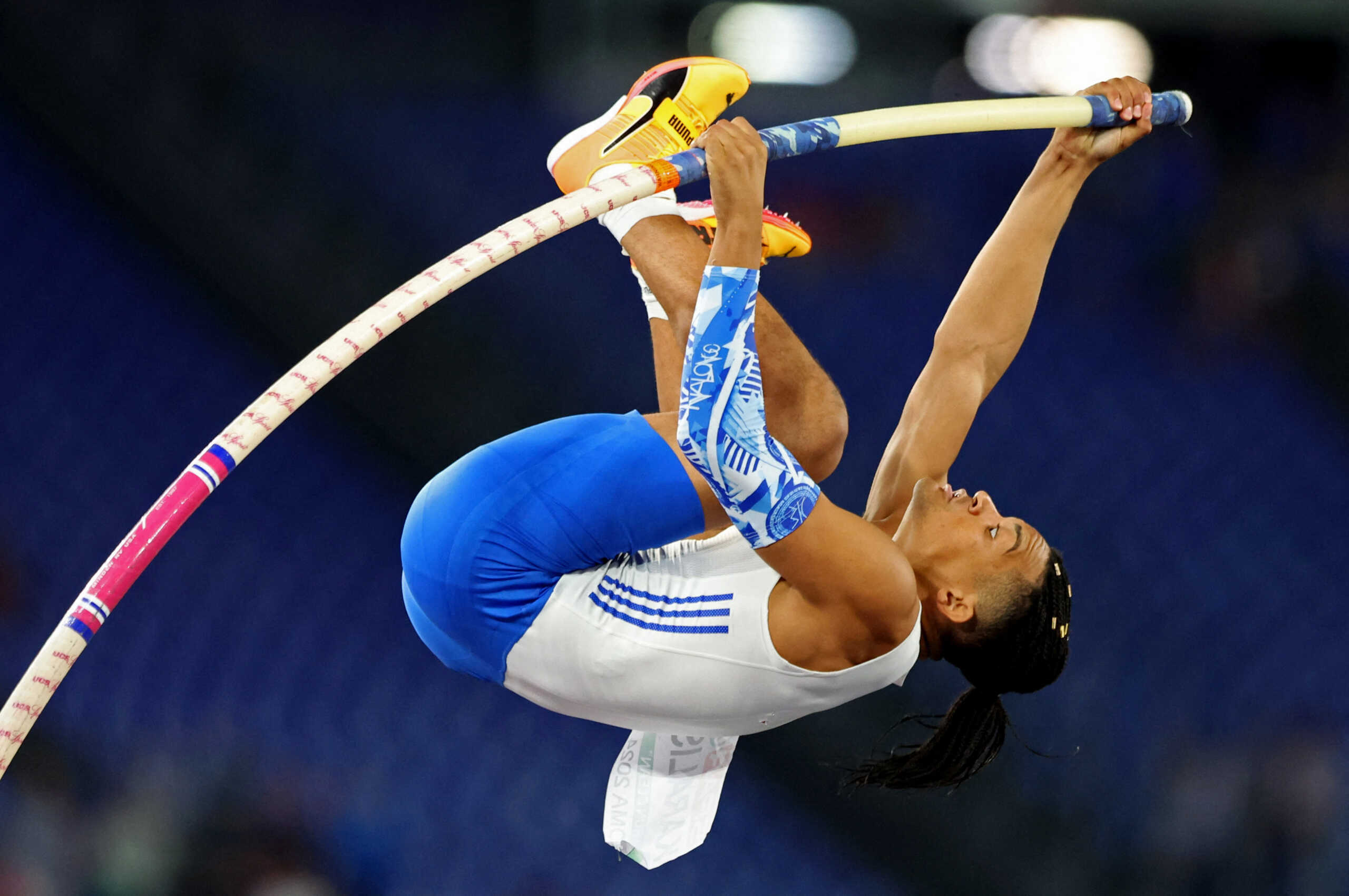 Athletics - European Athletics Championships - Stadio Olimpico, Rome, Italy - June 12, 2024 Greece's Emmanouil Karalis in action during the men's pole vault final REUTERS