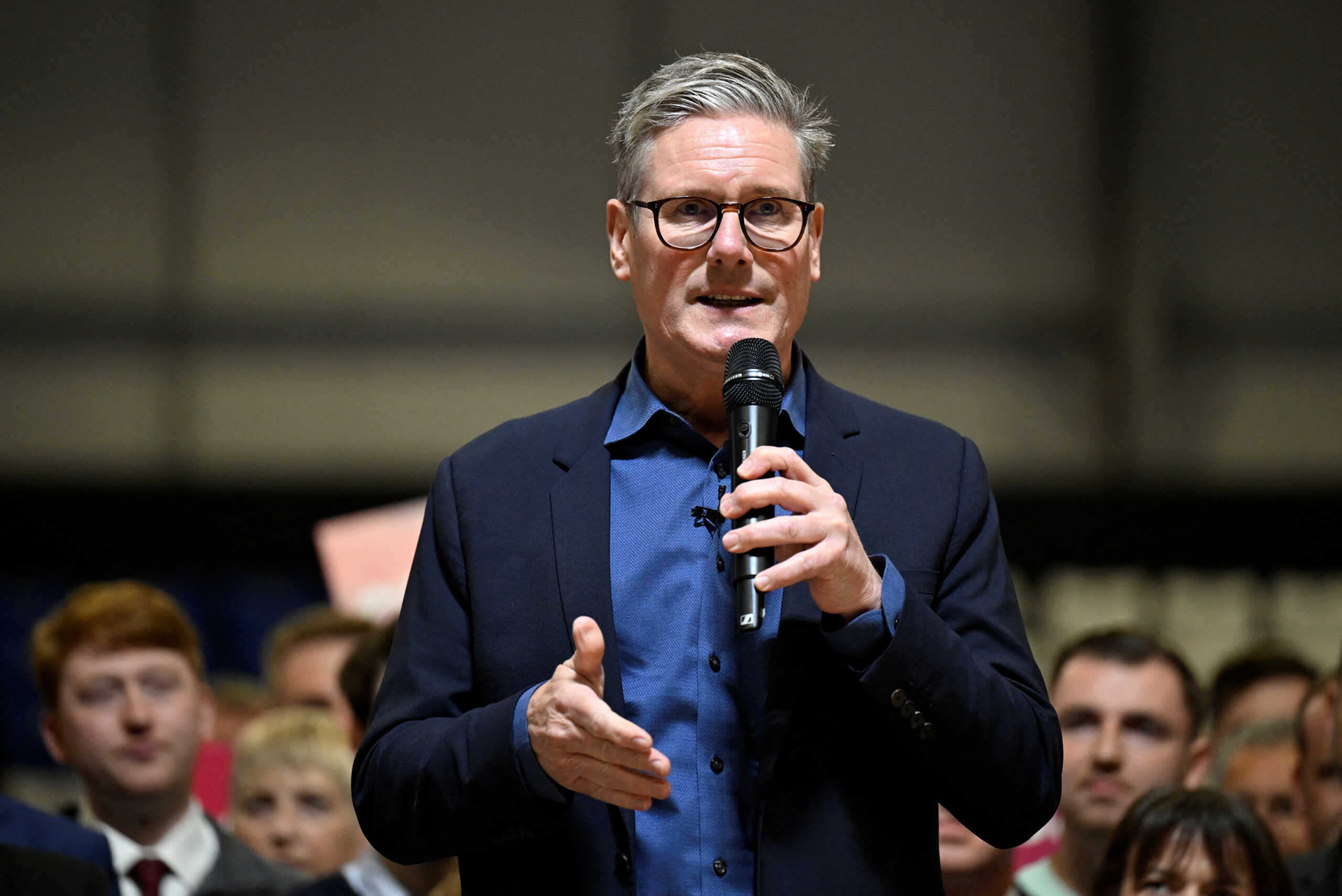 British opposition Labour Party leader Keir Starmer speaks at a Labour general election campaign event, at Caledonia Gladiators Stadium in East Kilbride, Scotland, Britain July 3, 2024. REUTERS