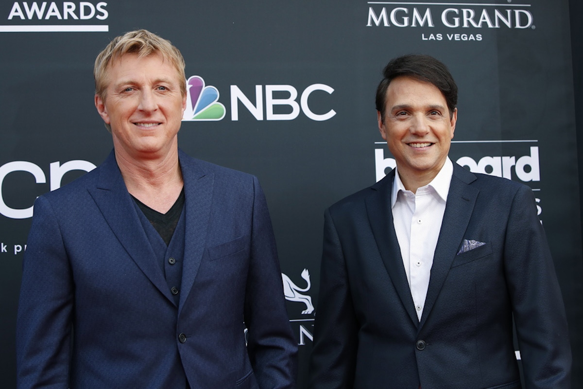 epa07541853 William Zabka (L) and Ralph Macchio arrive for the 2019 Billboard Music Awards at the MGM Grand Garden Arena in Las Vegas, Nevada, USA, 01 May 2019. The Billboard Music Awards finalists are based on US year-end chart performance, sales, number of downloads and total airplay.  EPA