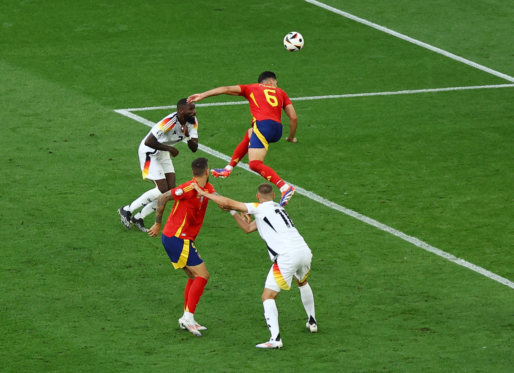 Soccer Football - Euro 2024 - Quarter Final - Spain v Germany - Stuttgart Arena, Stuttgart, Germany - July 5, 2024 Spain's Mikel Merino  scores their second goal REUTERS
